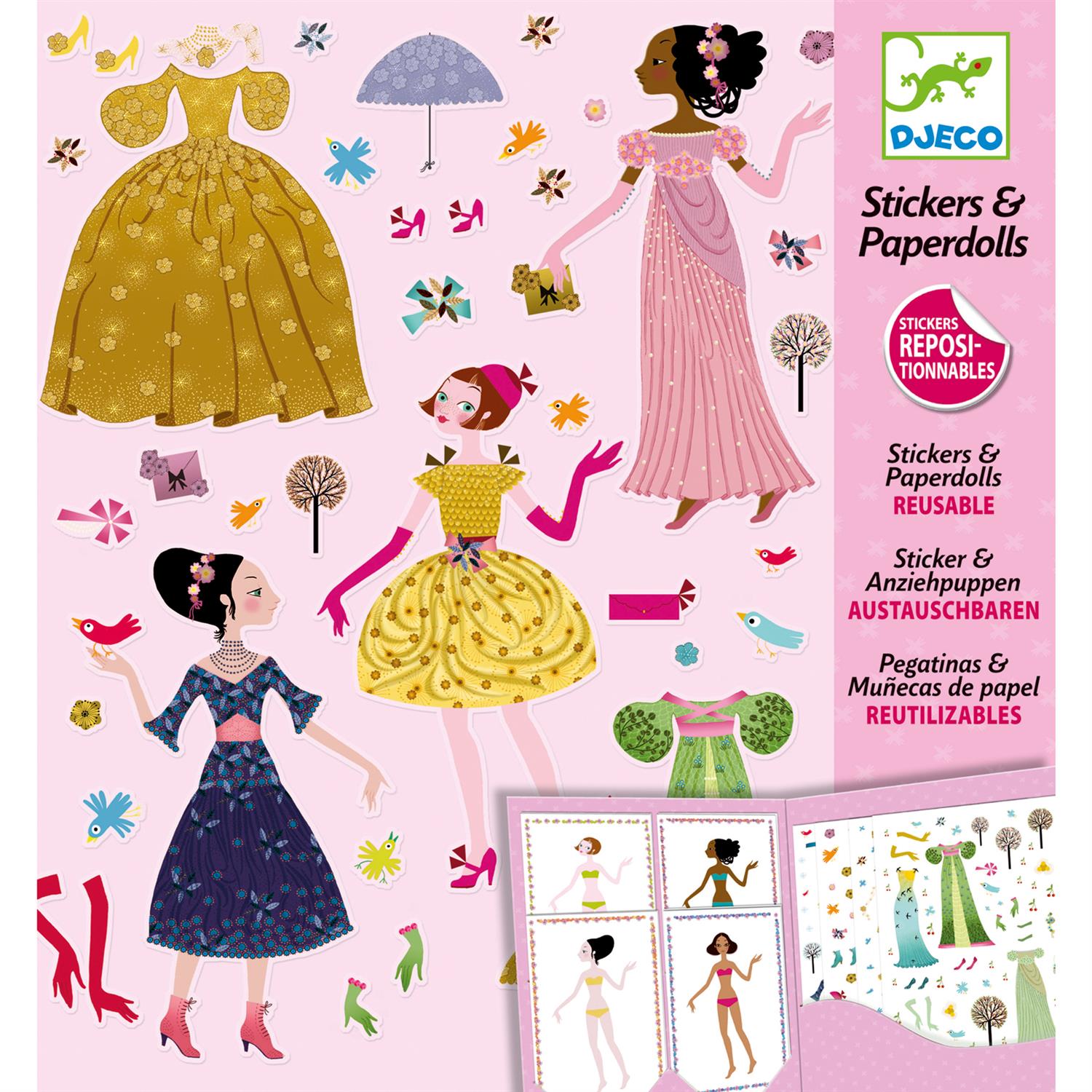 DJECO Stickers & Paperdolls Rosa