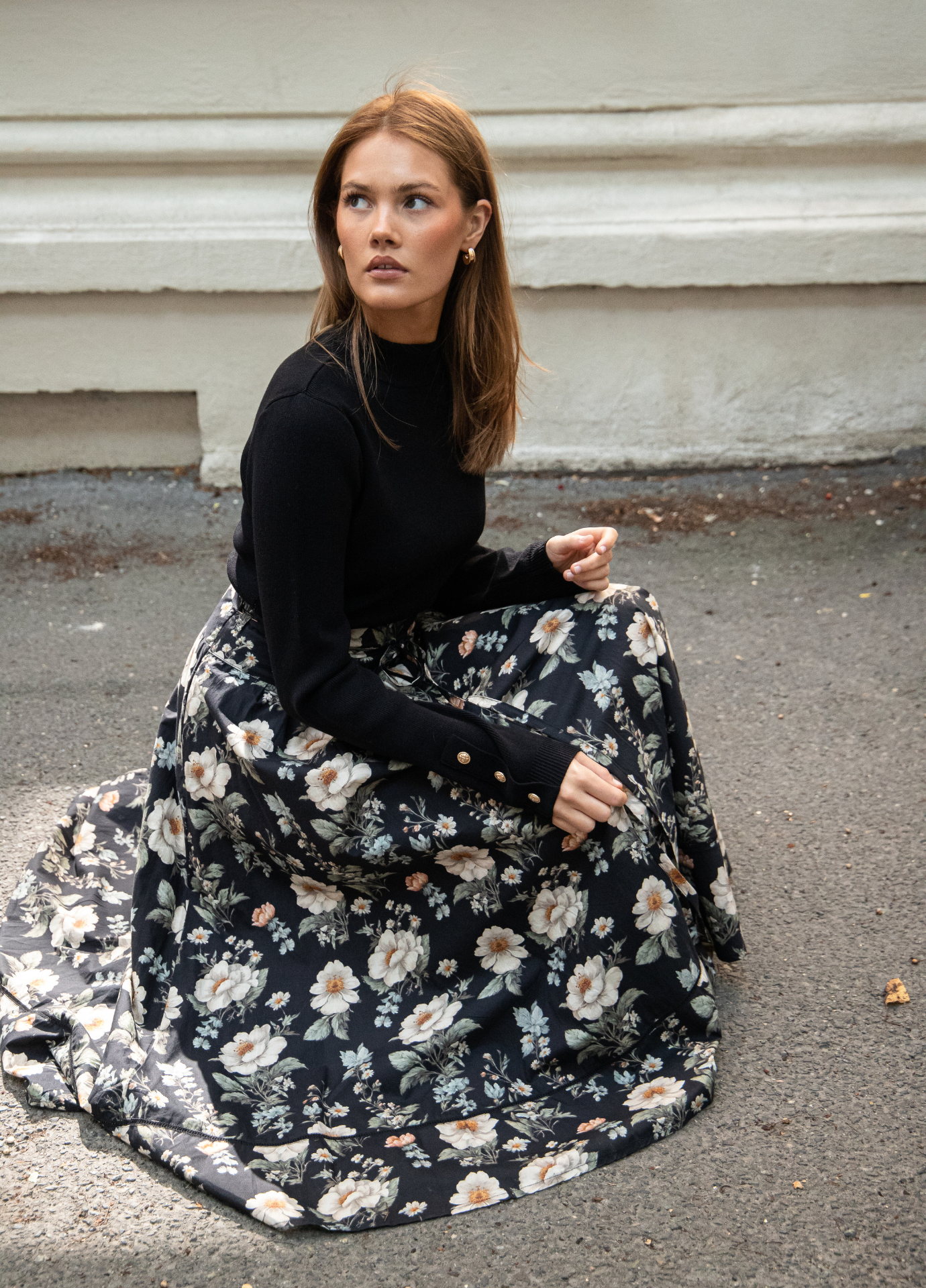 MISSMAYA Astrid Skirt Antique Black Poplin