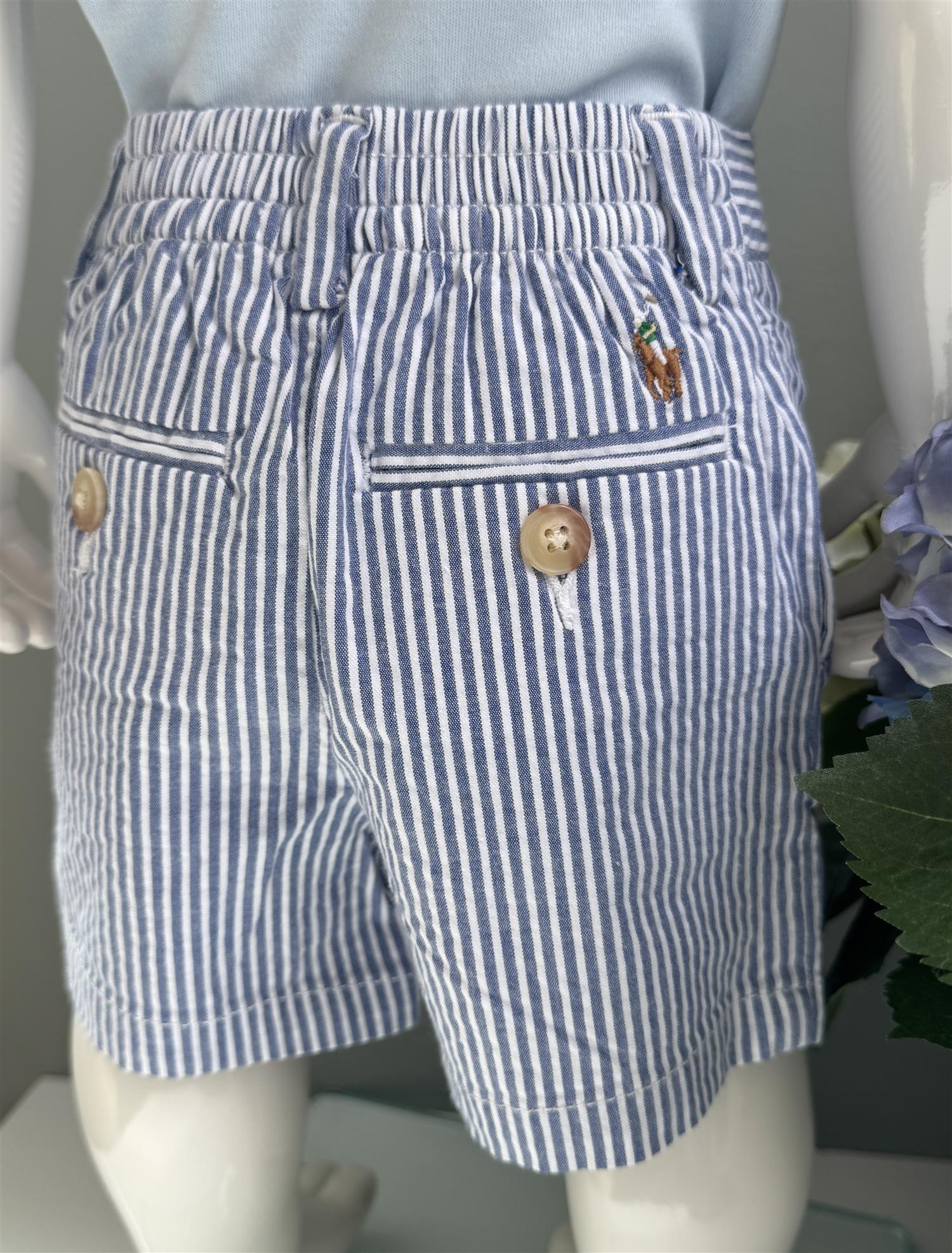 RALPH LAUREN Baby 0-24mnd. Shorts Blå/Hvit