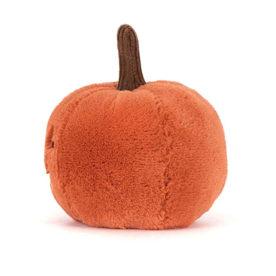 Jellycat Ooky Jack O Lantern bamseleke, 10 cm sittende med oransje ansikt og myk tekstur, for barn.