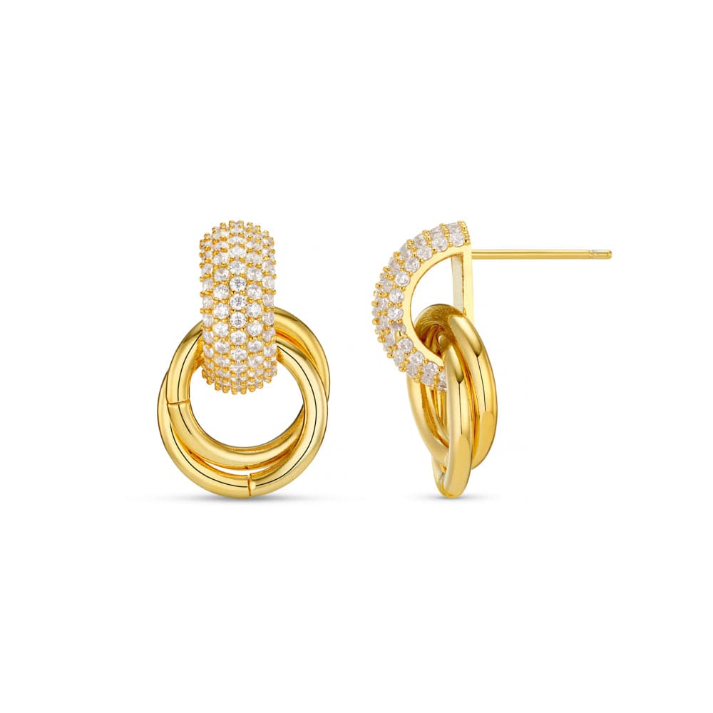 ORELIA Pave Interlocking Earrings