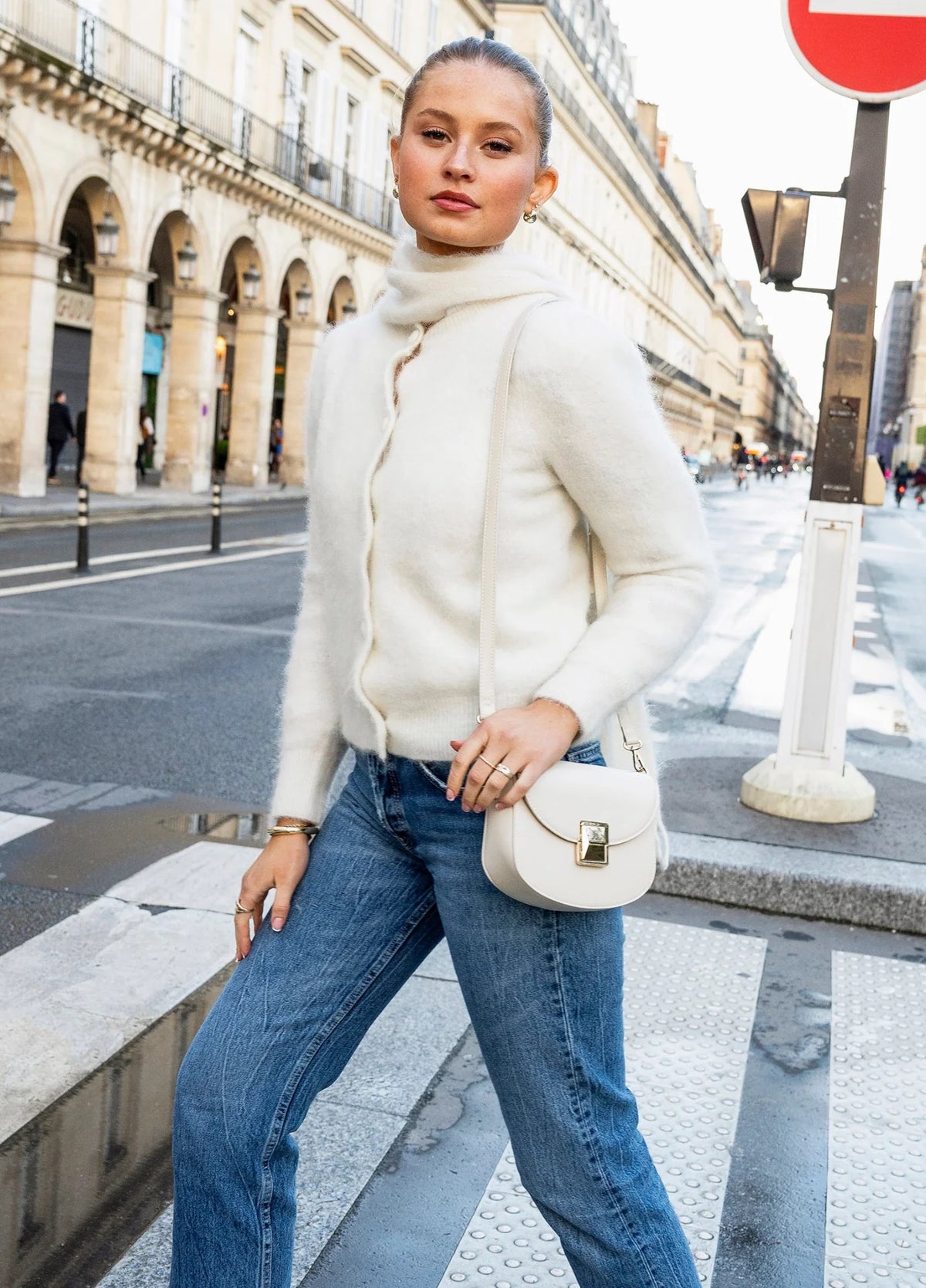 MISSMAYA Ulla Mohair Cardigan Cream