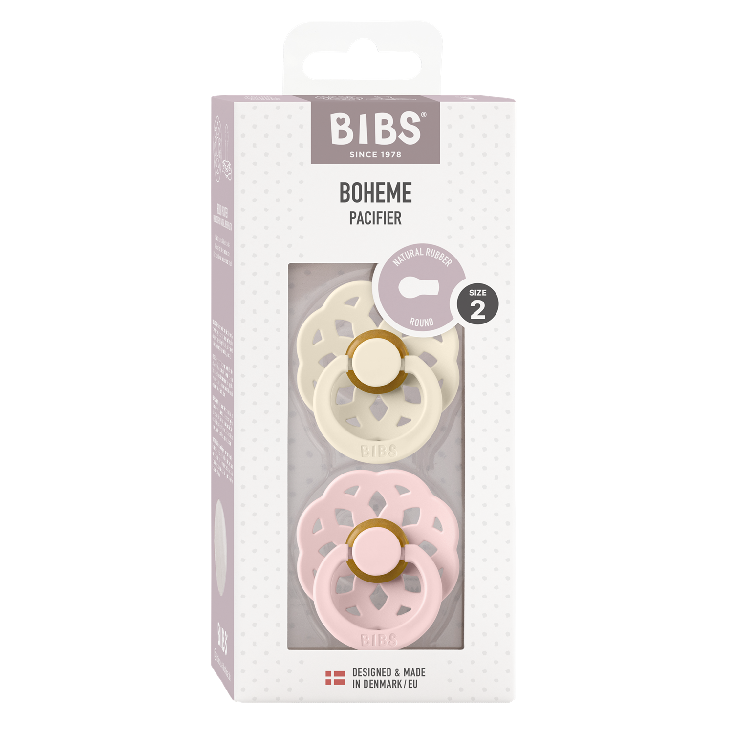 BIBS 2pk.smokk str2,Rund,Boheme Krem/Rosa
