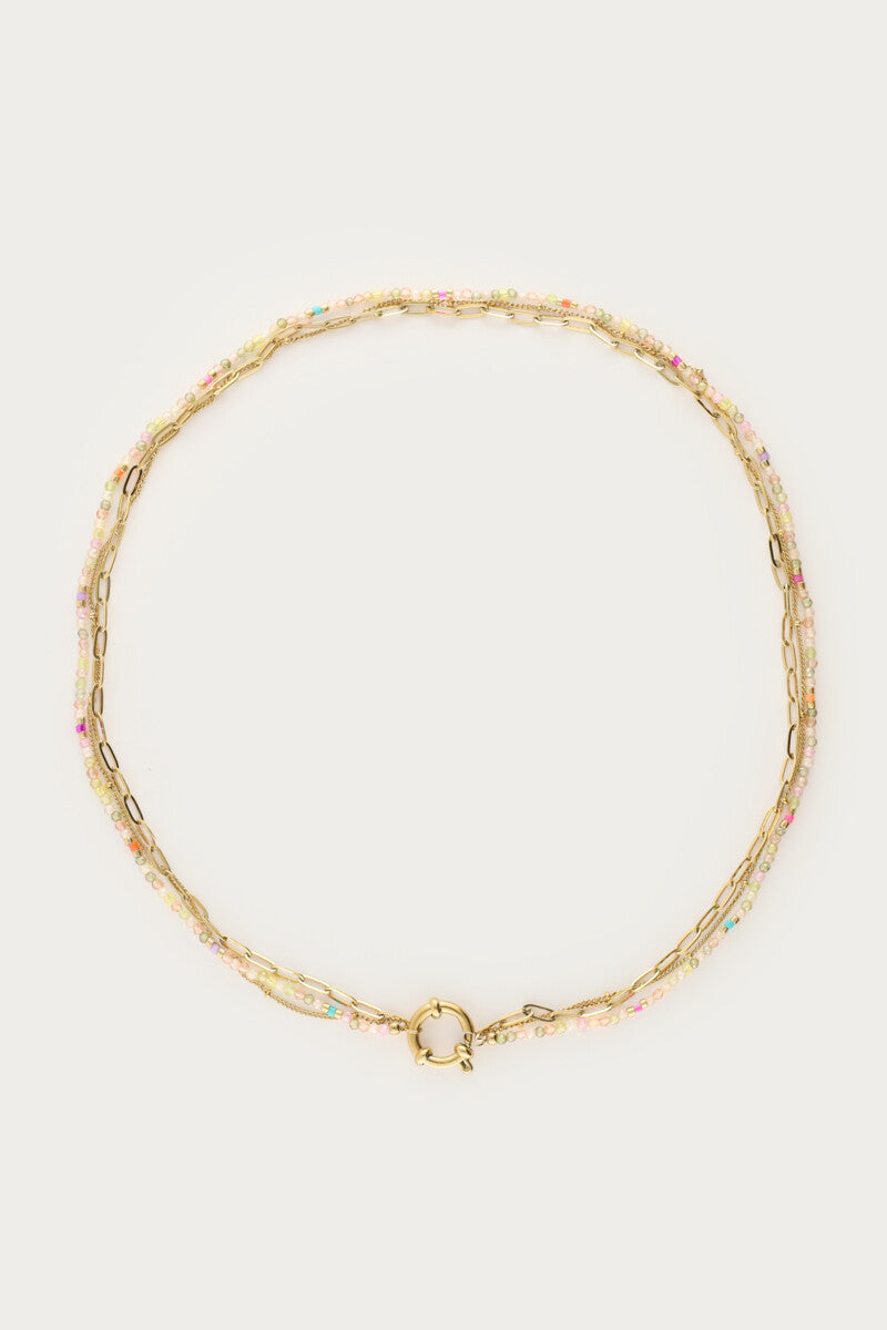 MY JEWELLERY Botanical triple Necklace with multicolored beads 2 - Farmor Ingvarda