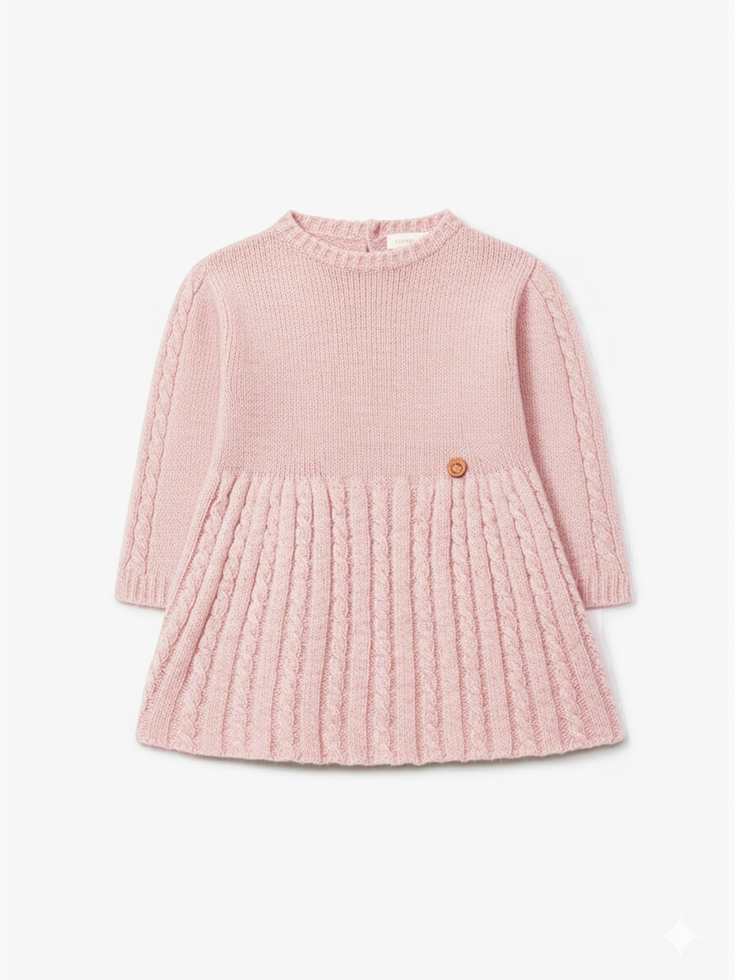 WEDOBLE Strikket kjole m/fletter,Ull melert Lys Rosa