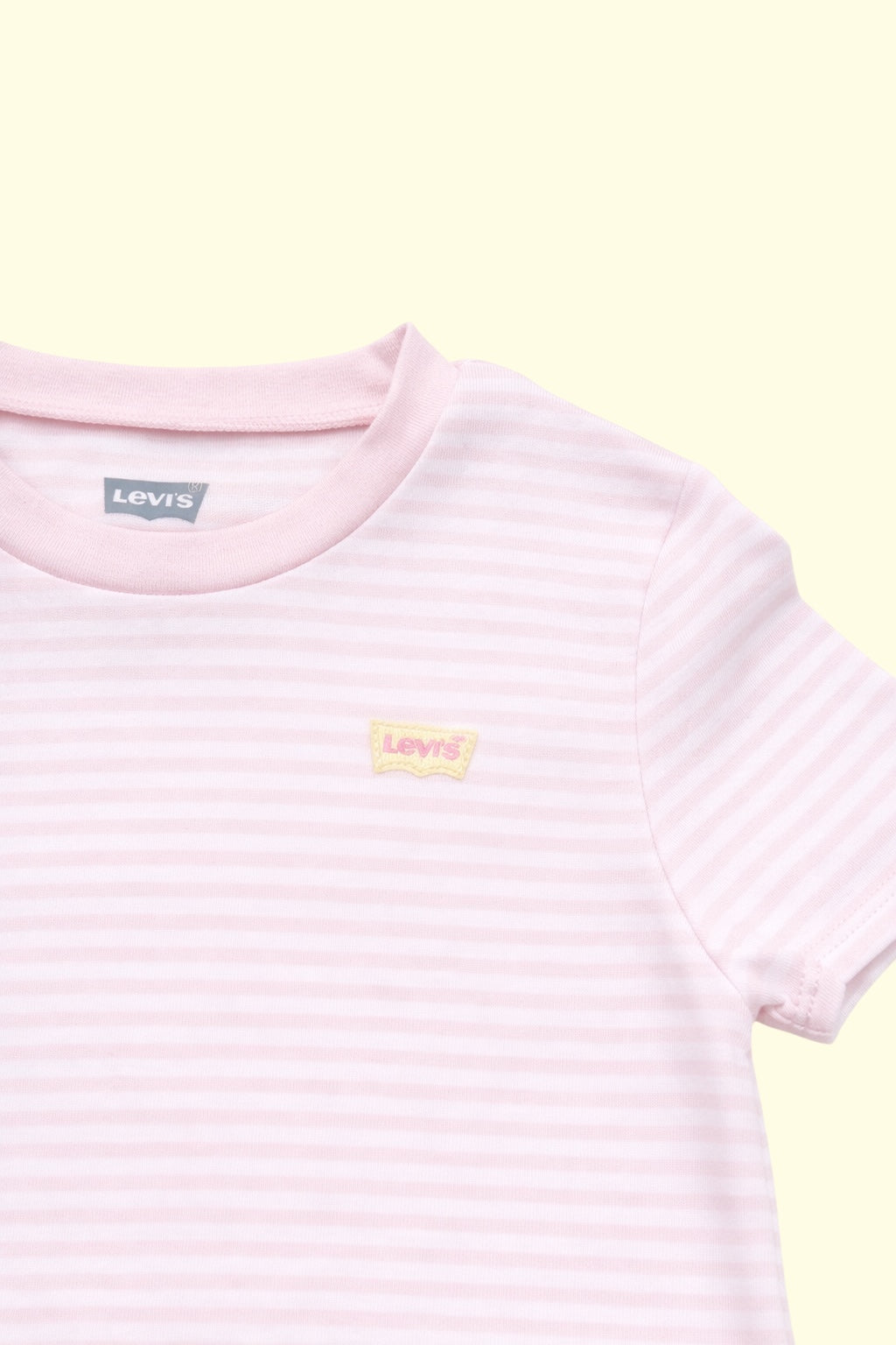 LEVIS 0-3ÅR T-skjorte Lys Rosa Stripet - Farmor Ingvarda