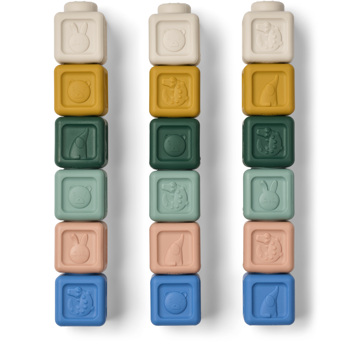 LIEWOOD Veda Byggeklosser 18-pack Blå Mix