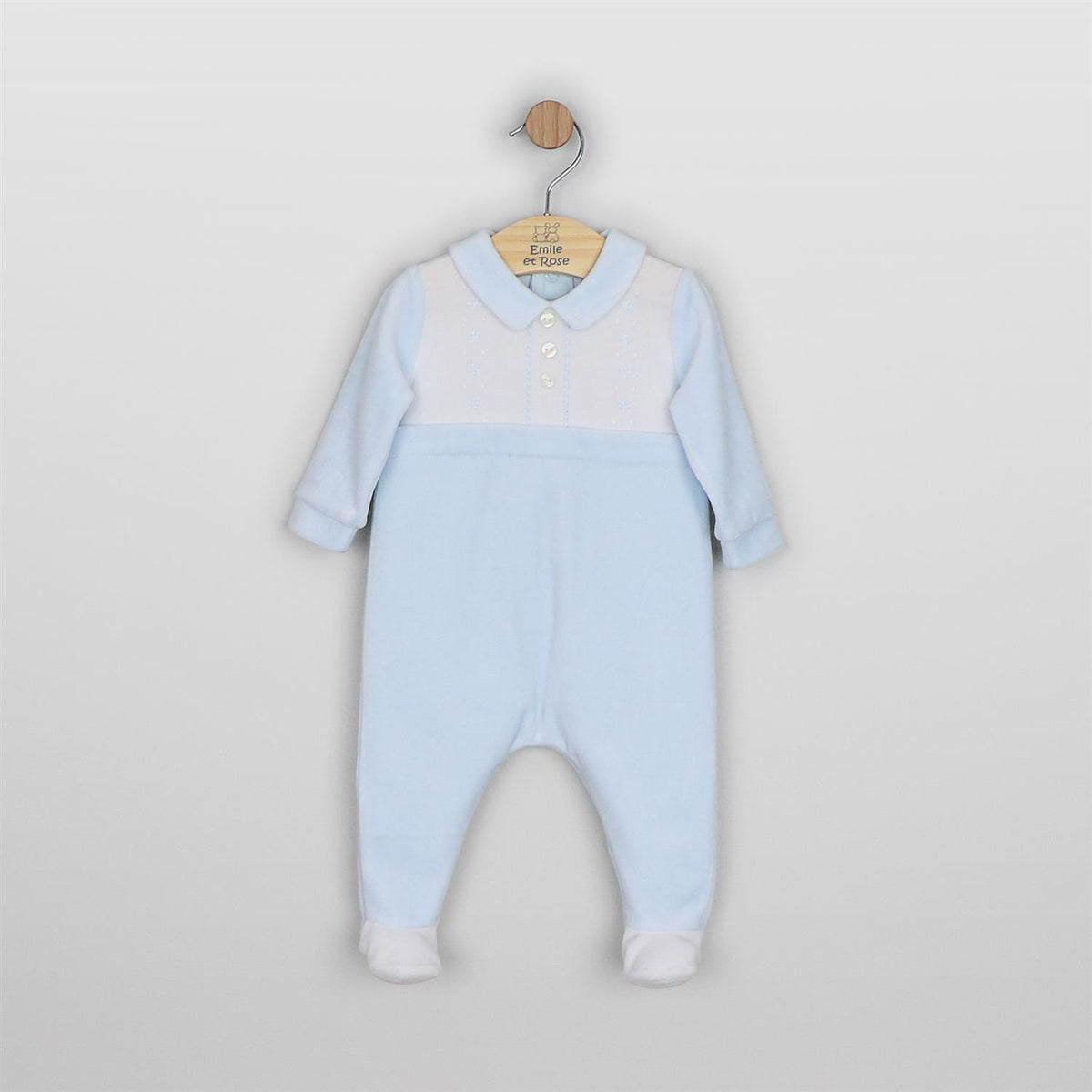 EMILE ET ROSE Monty Babydress,Velour Blå/Hvit