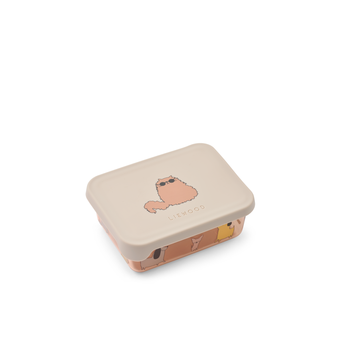 LIEWOOD Ako Tritan Snackbox,Cats and Dogs Sand