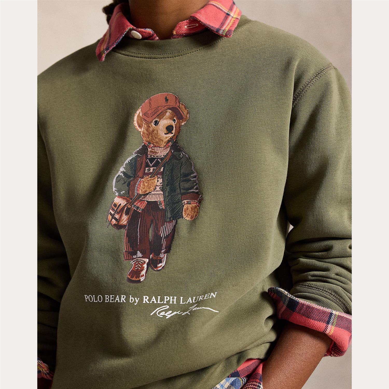 RALPH LAUREN 8-16År Polo Bear Sweatshirt Oliven