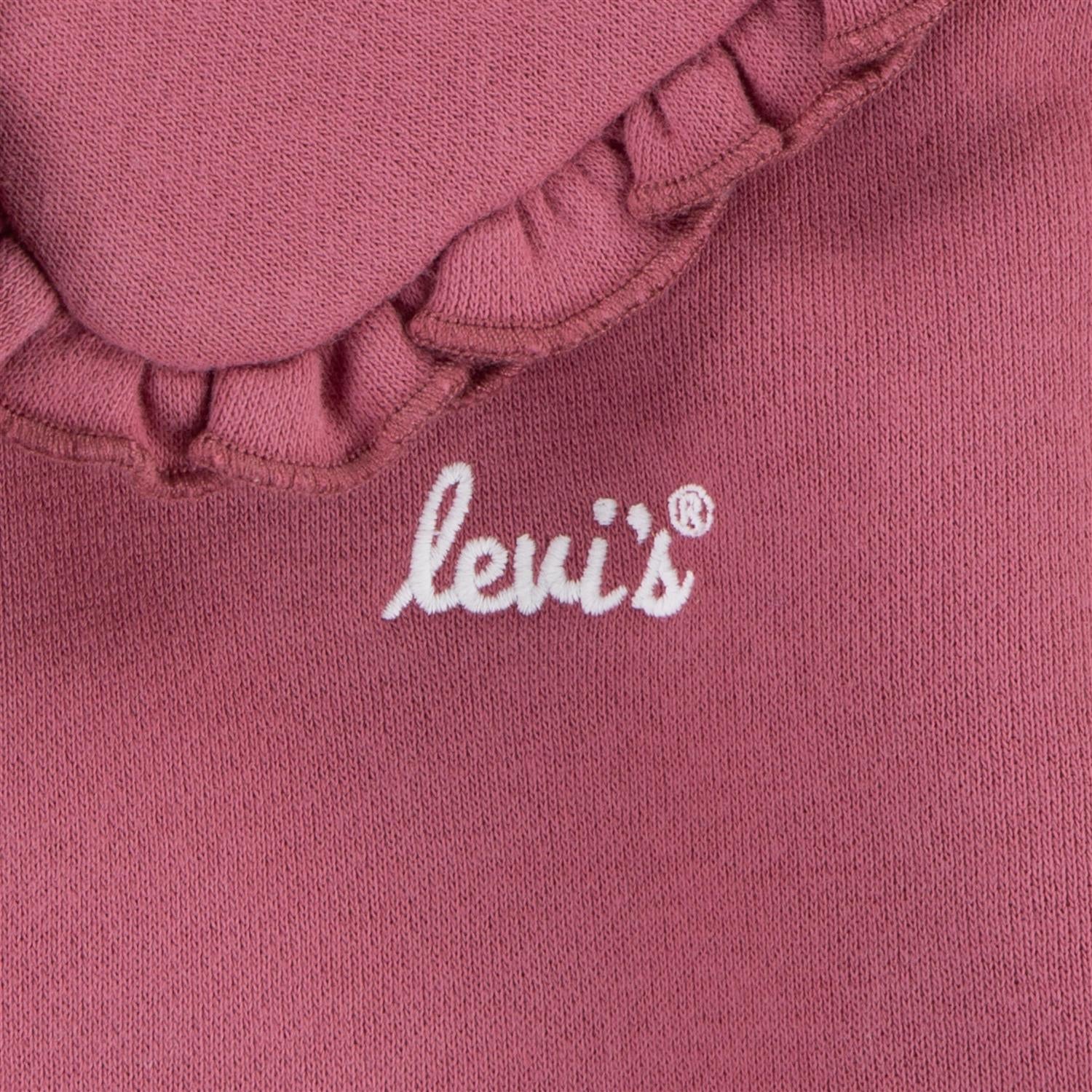 LEVIS 0-3ÅR Ruffle collared crew Mørk Rosa