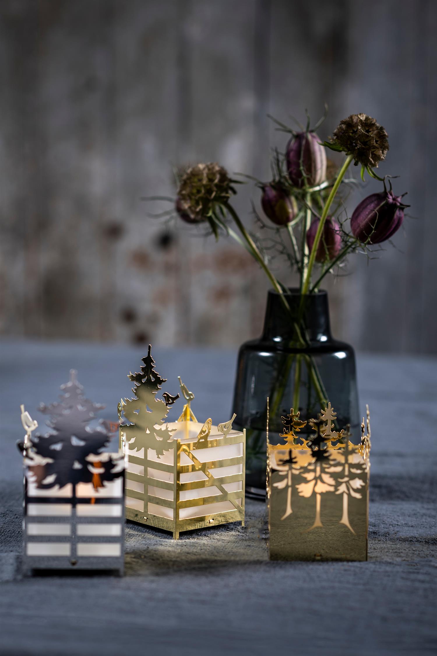 JETTE FRÖLICH Lysholder,Vinterskog Gull