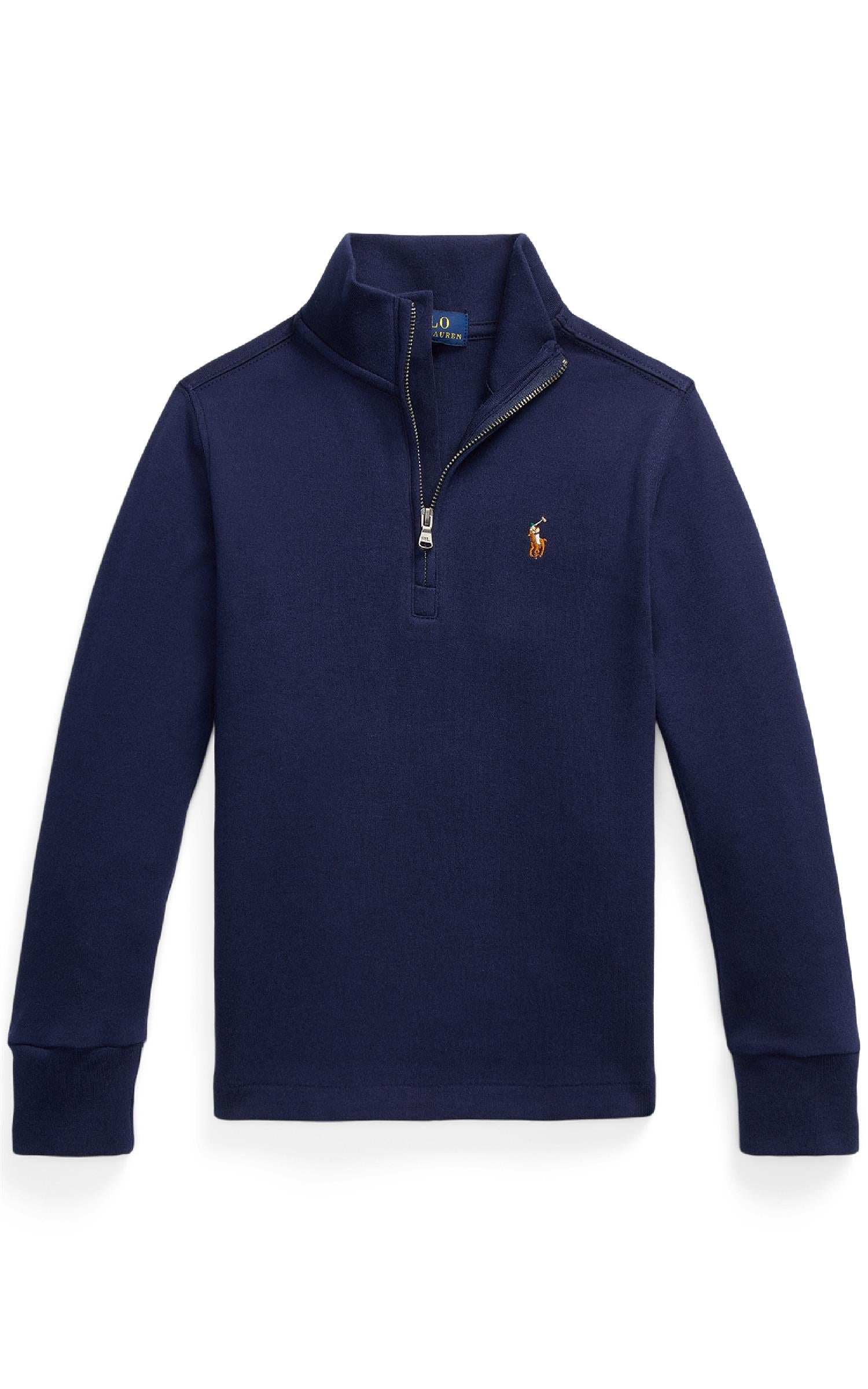 RALPH LAUREN 8-16År Cotton Interlock Zip Pullover,Teens Mørkeblå