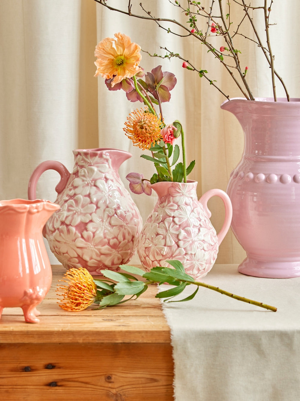 RICE Ceramic Flower Jug,5 L Rosa