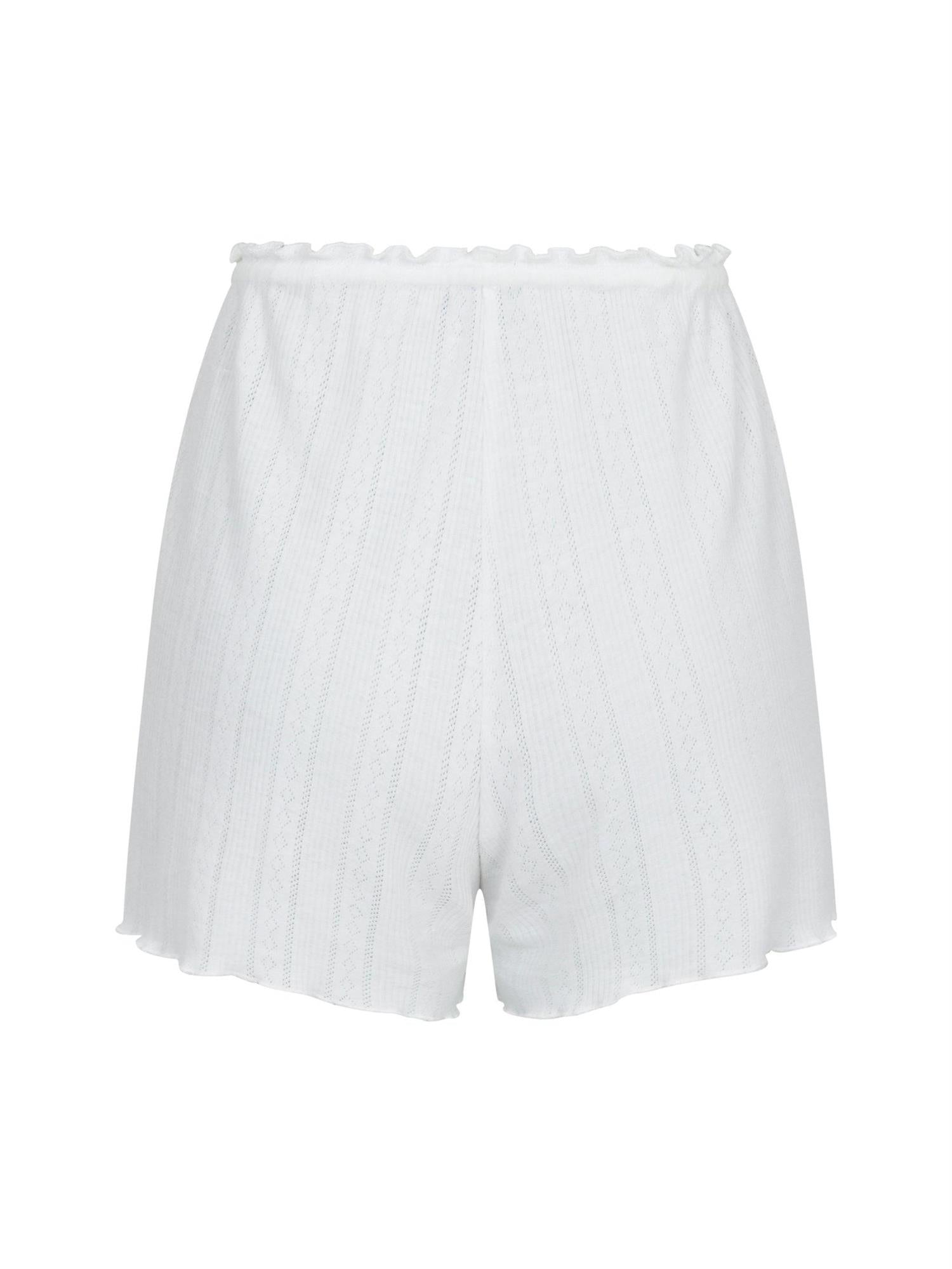 NEO NOIR Merritt Pointelle Shorts Hvit