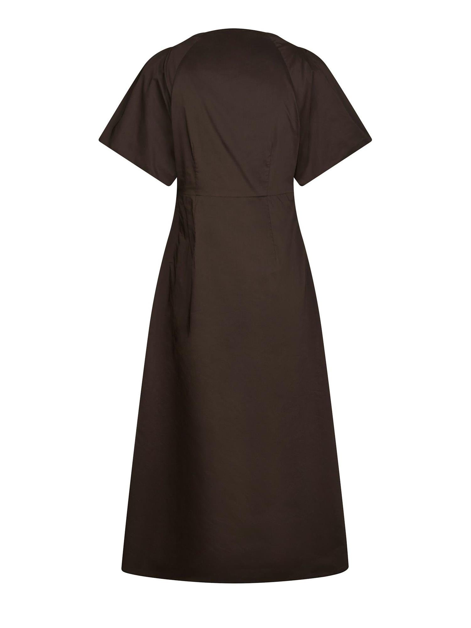 NEO NOIR Illana Poplin dress, Chocolate Brown