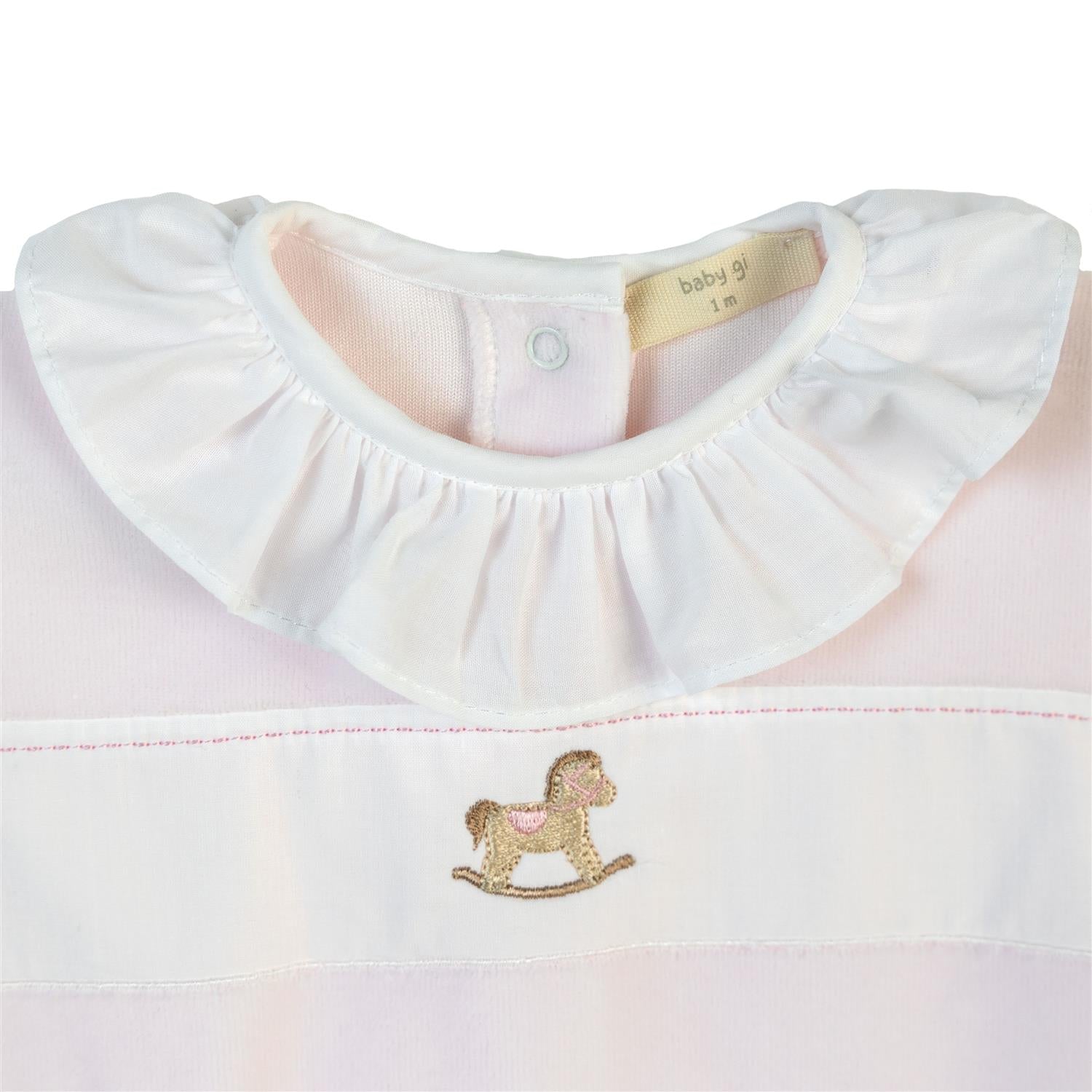 BABY GI Velourdress m/fot,Rocking Horse Lys Rosa