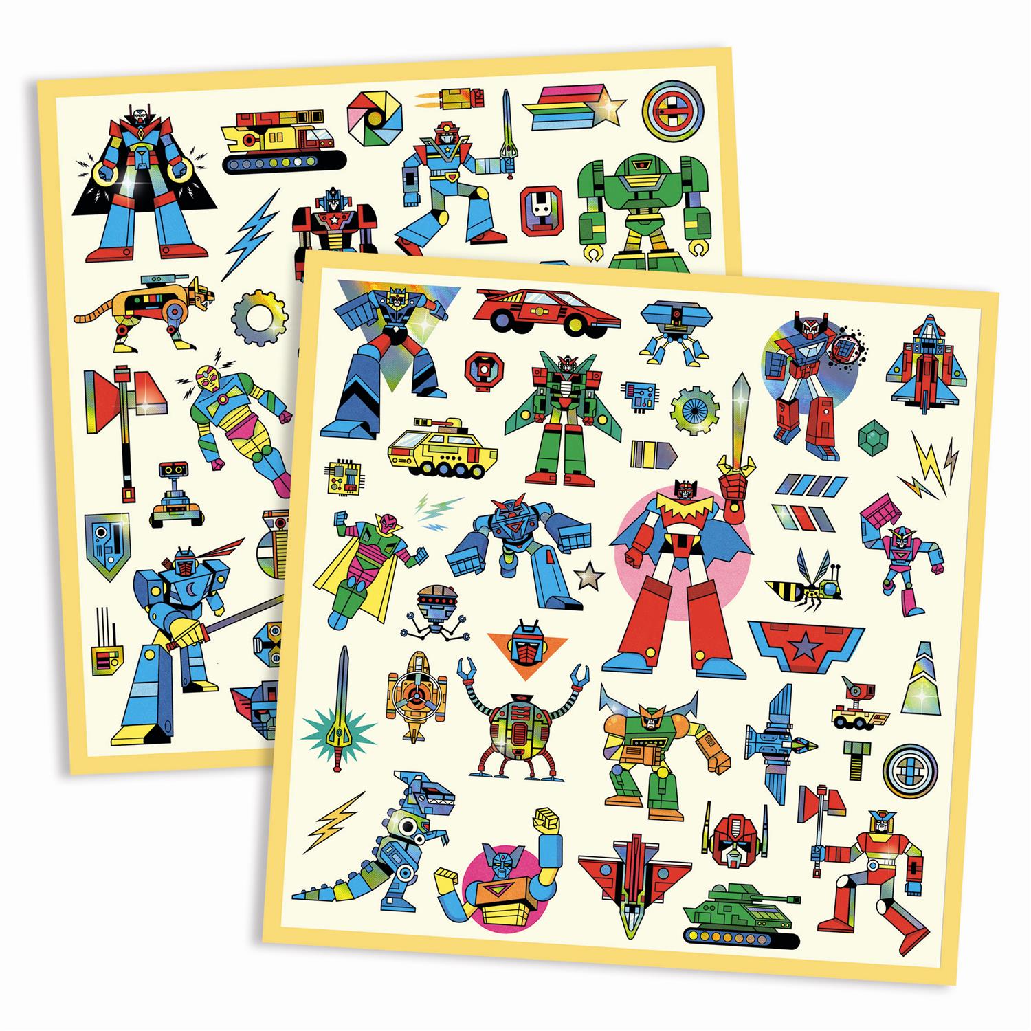 DJECO Stickers Robots Metallic