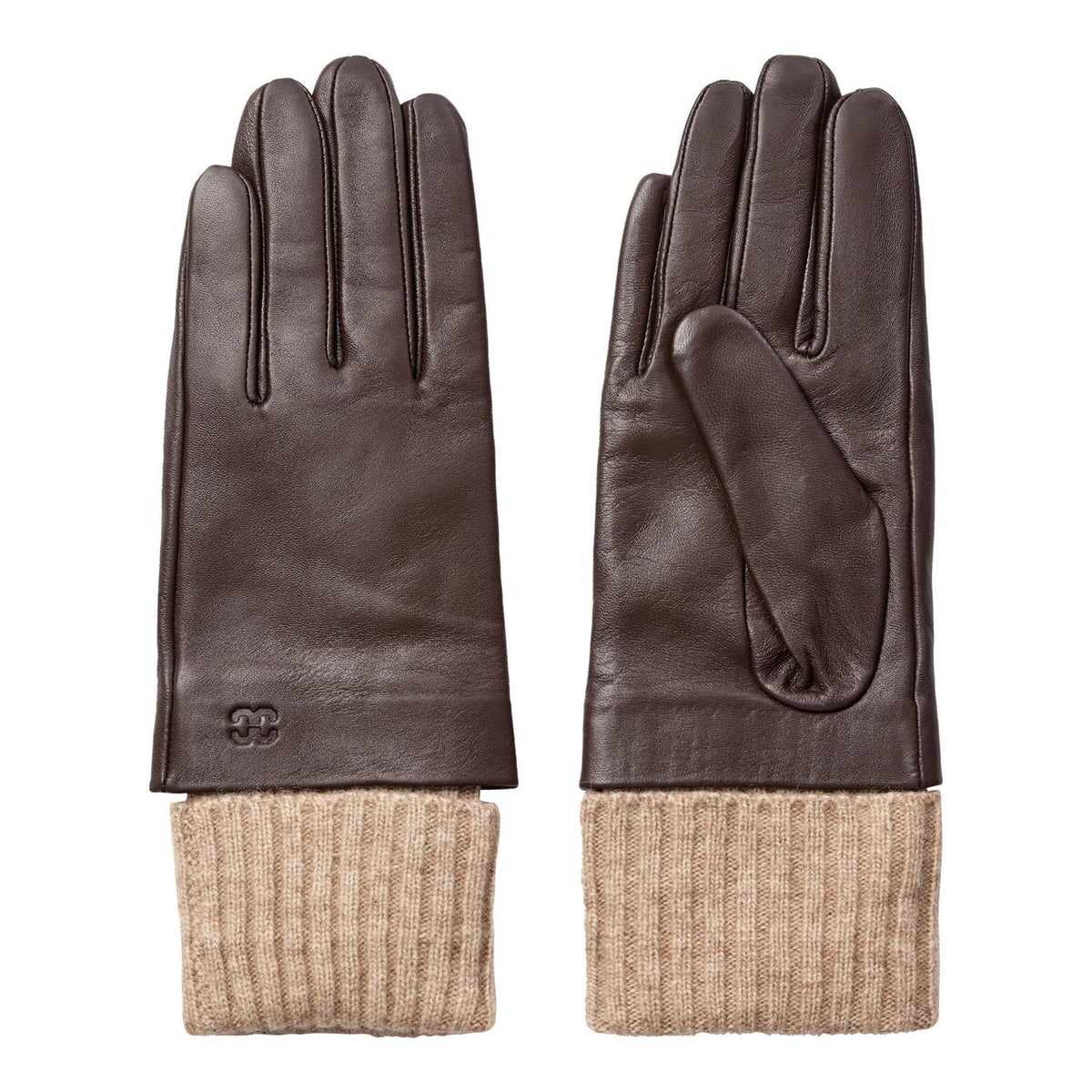 CO´ COUTURE Edmund Leather Gloves Brown