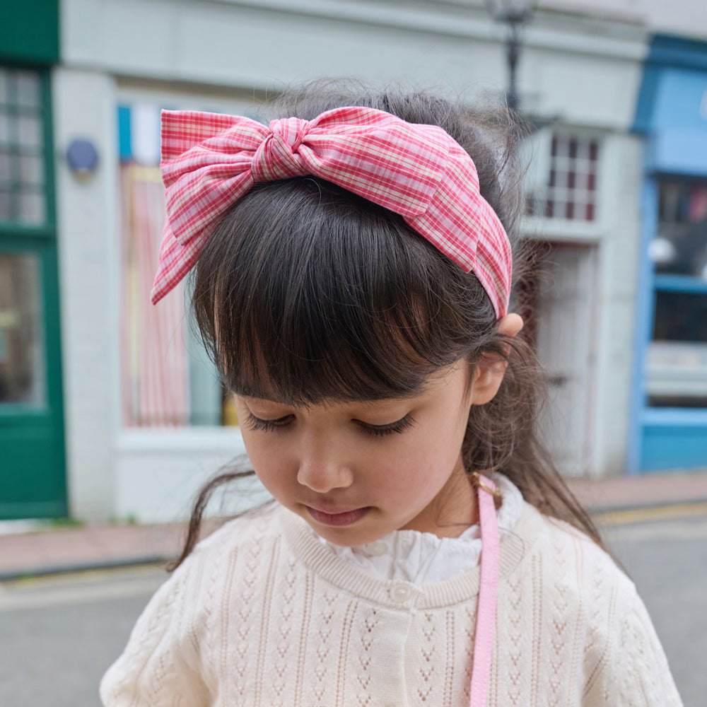 ROCKAHULA Kids Plaid Double Bow Headband,Ruter
