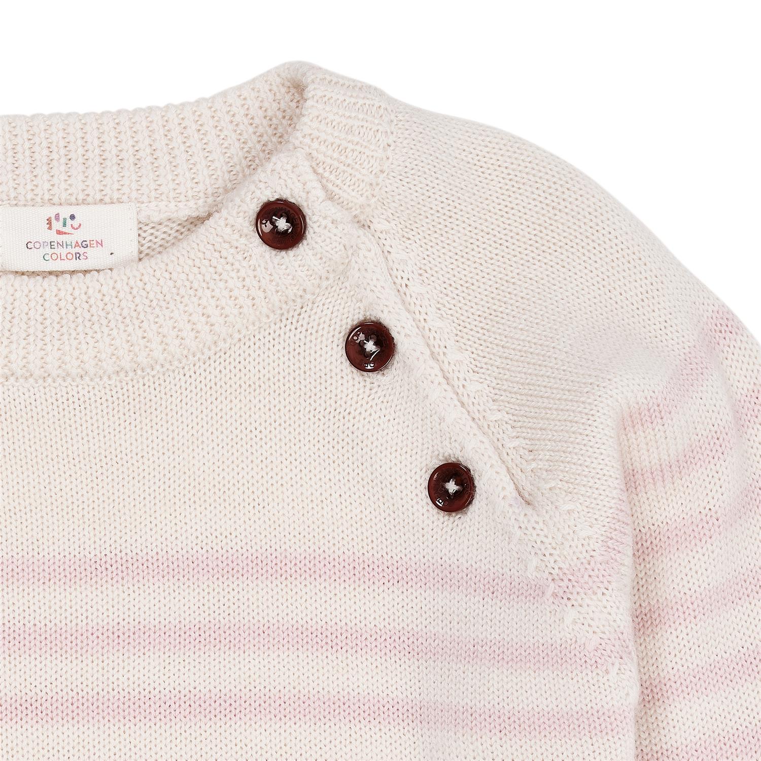 COPENHAGEN COLORS Merino Striped Pullover Krem/Rosa