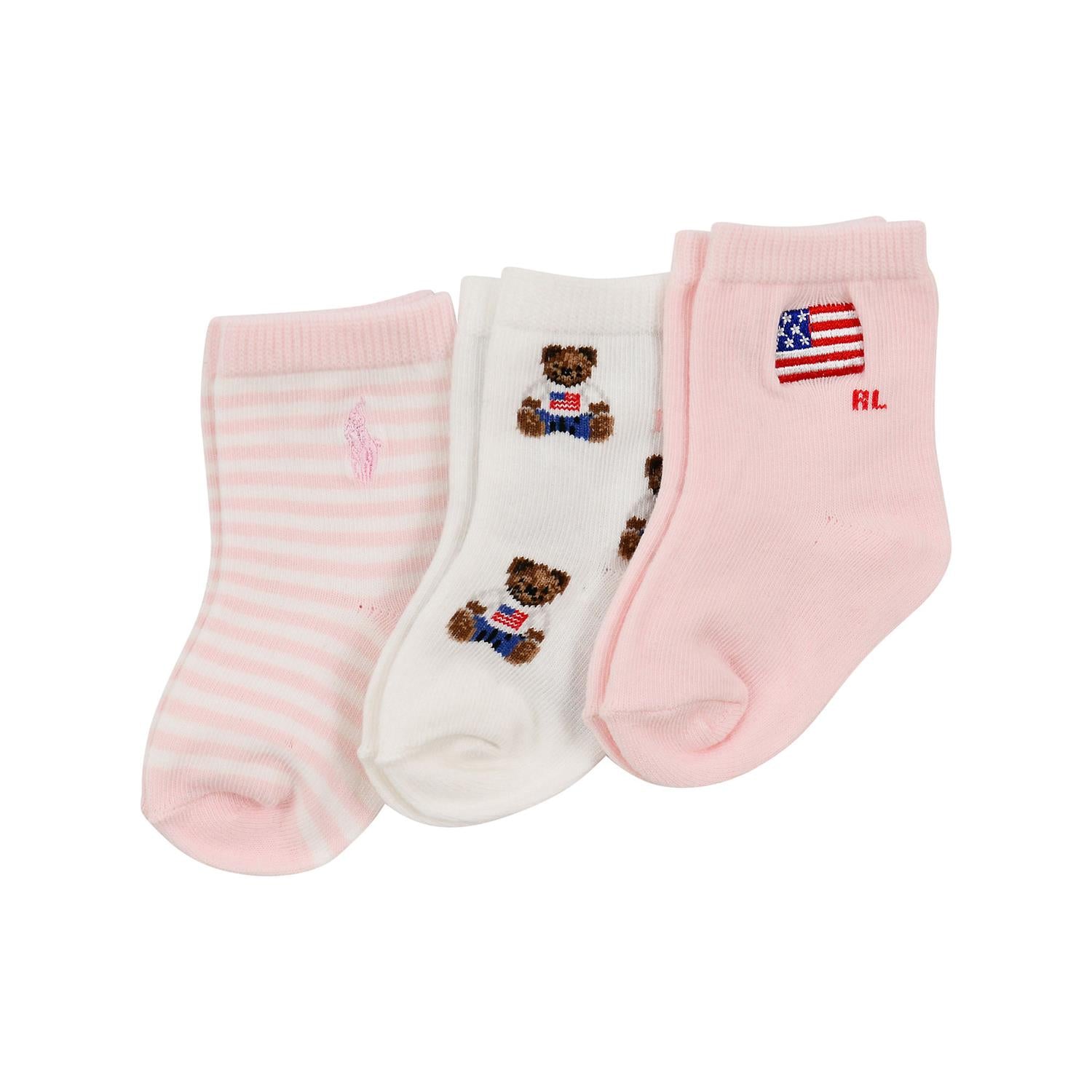 RALPH LAUREN Baby 0-24mnd. 3 pk sokker - Farmor Ingvarda