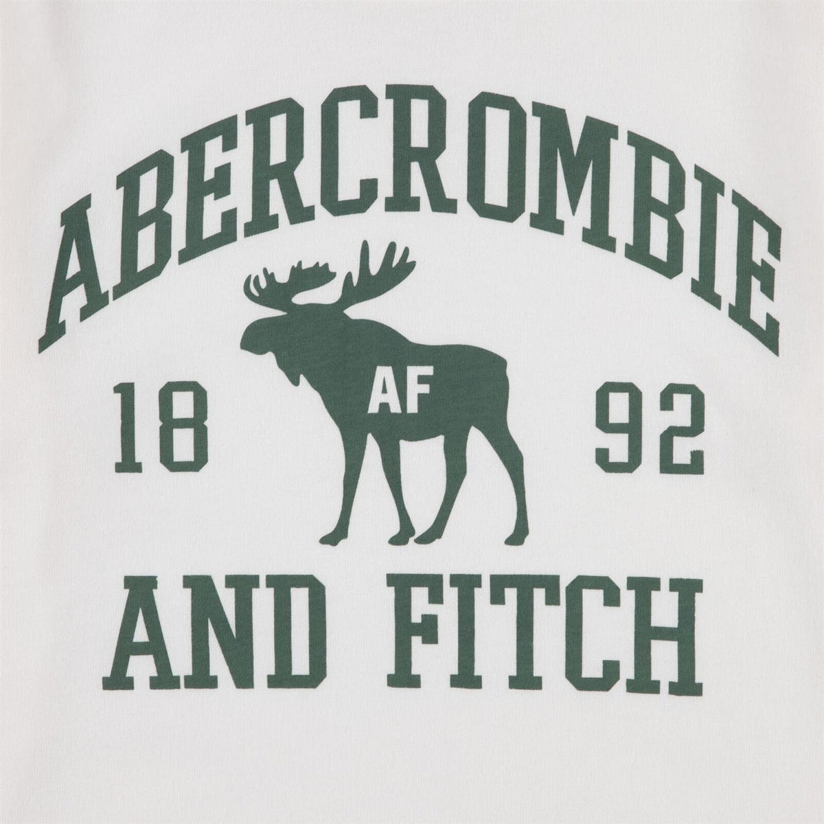 ABERCROMBIE & FITCH T-skjorte m/logo foran Krem