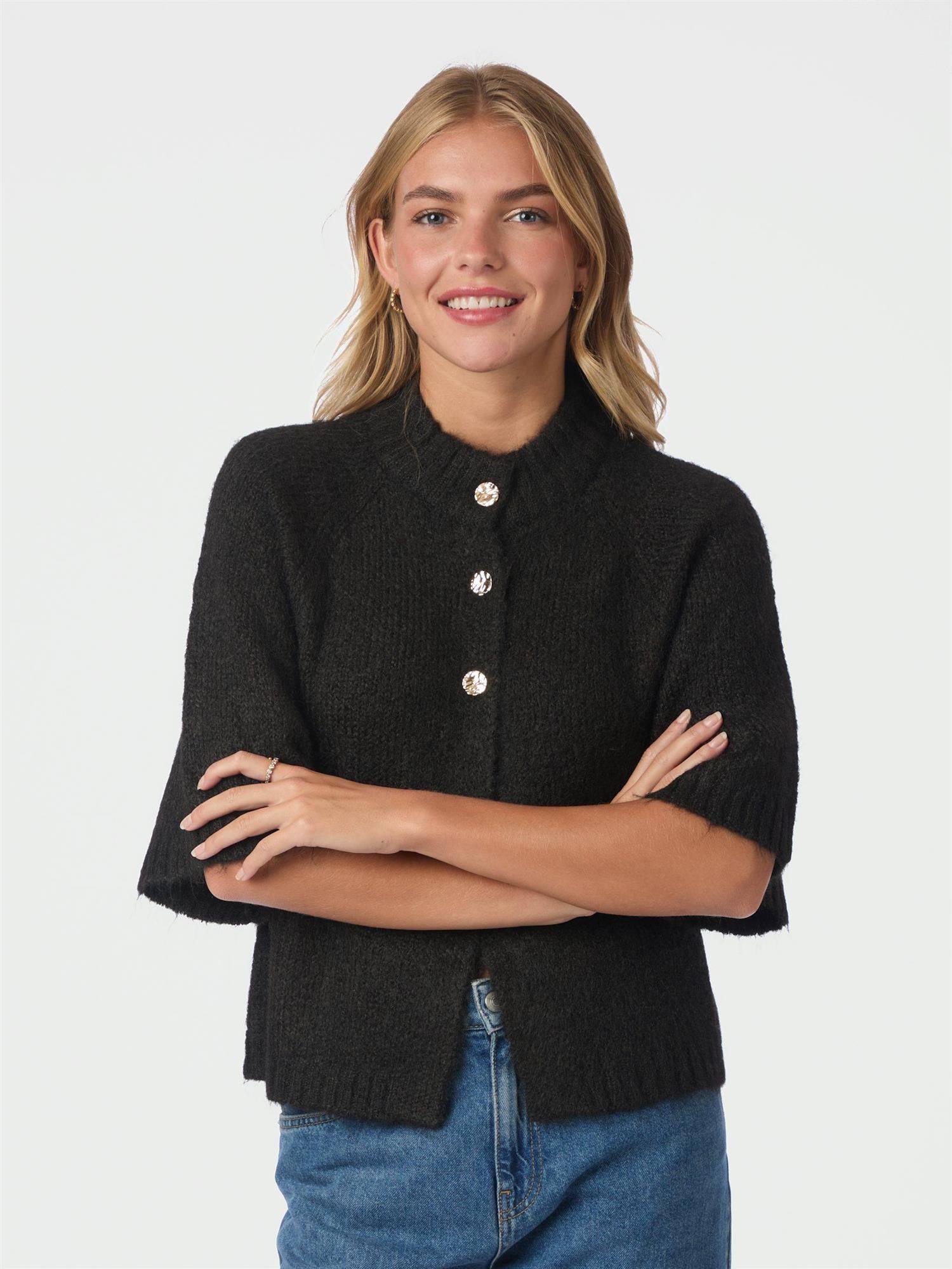 NEO NOIR Benuta Fluffy Knit Cardigan