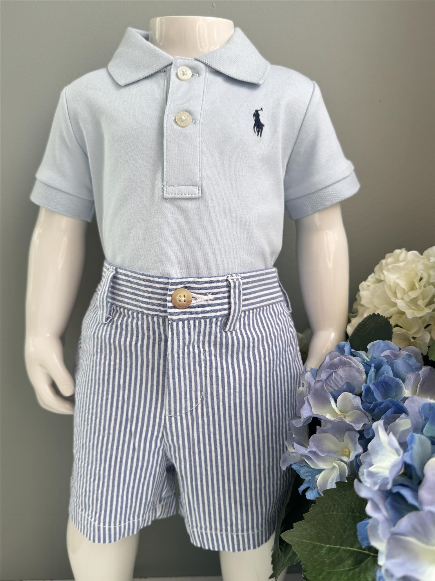 RALPH LAUREN Baby 0-24mnd. Shorts Blå/Hvit