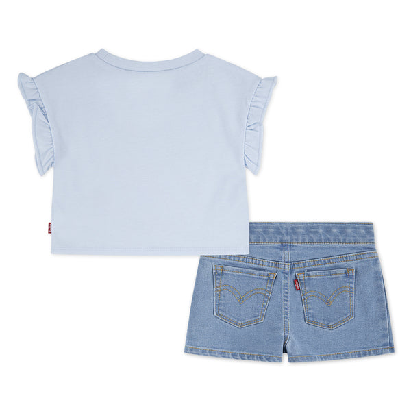 LEVIS 0-3ÅR Sett m/  T-skjorte og shorts Lyseblå - Farmor Ingvarda