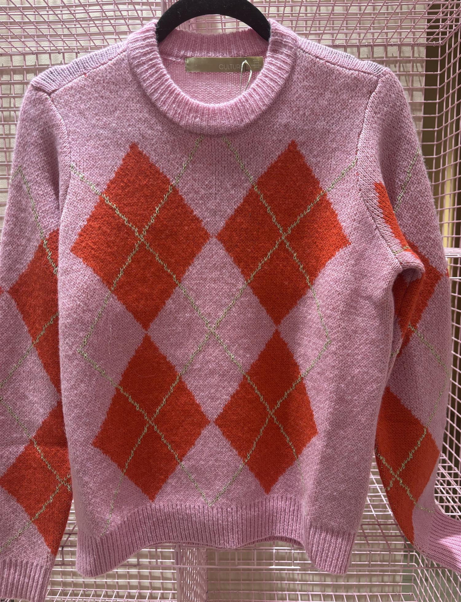 CULTURE Harlekin Katrina Pullover Fuchsia Pink