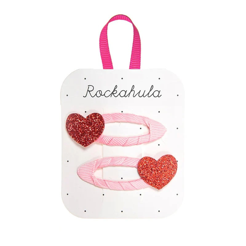ROCKAHULA Kids Love Heart Glitter Clips - Farmor Ingvarda