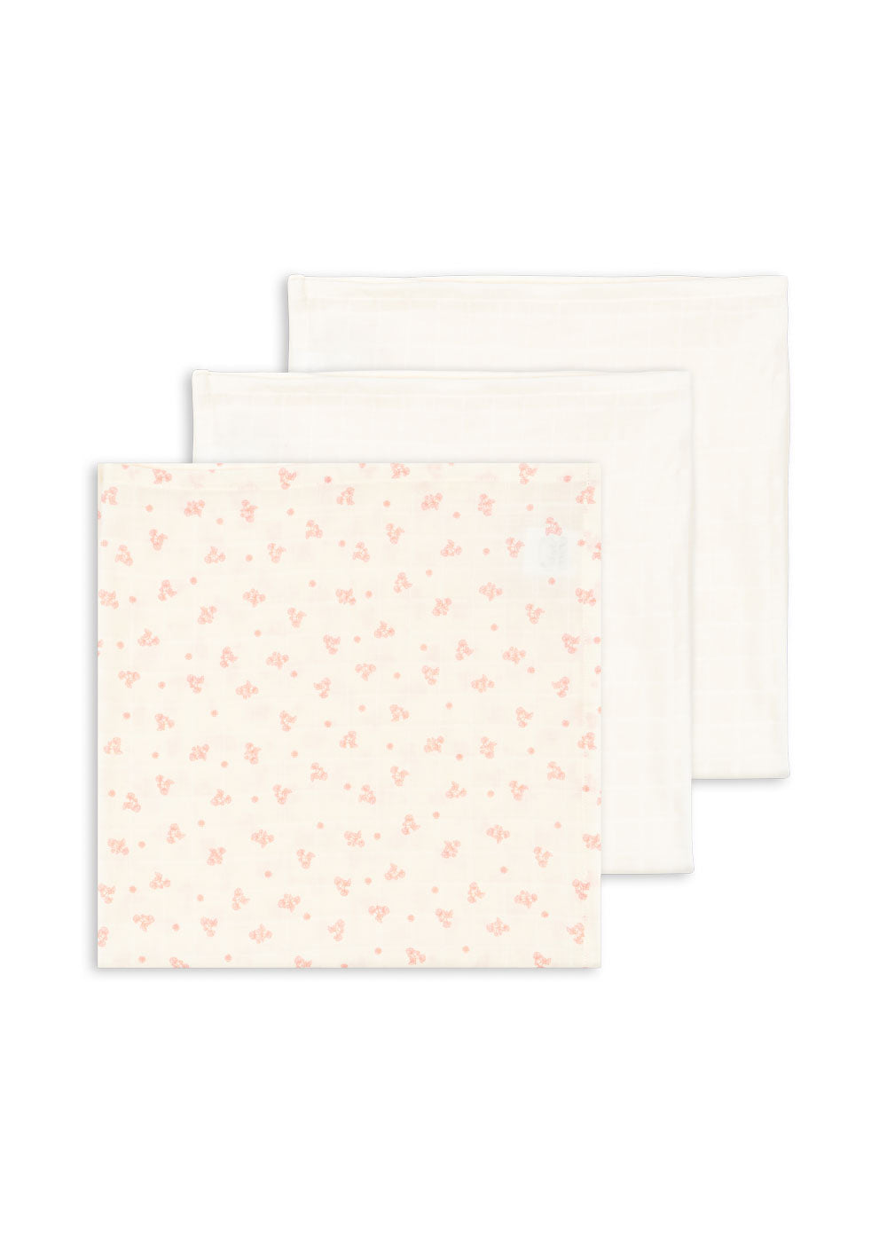 FANGA FONTANA by Konges Sløjd Bellini 3pk Muslin Cloth Krem/Rosa - Farmor Ingvarda