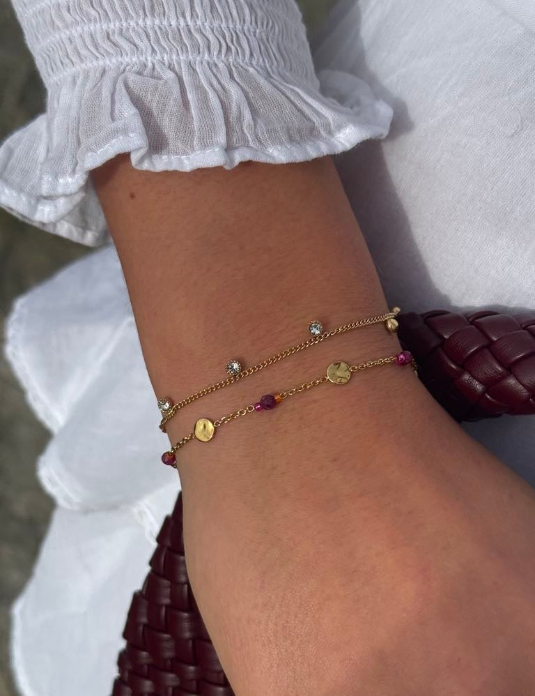 My Jewellery Bracelet with five rhinestones gold