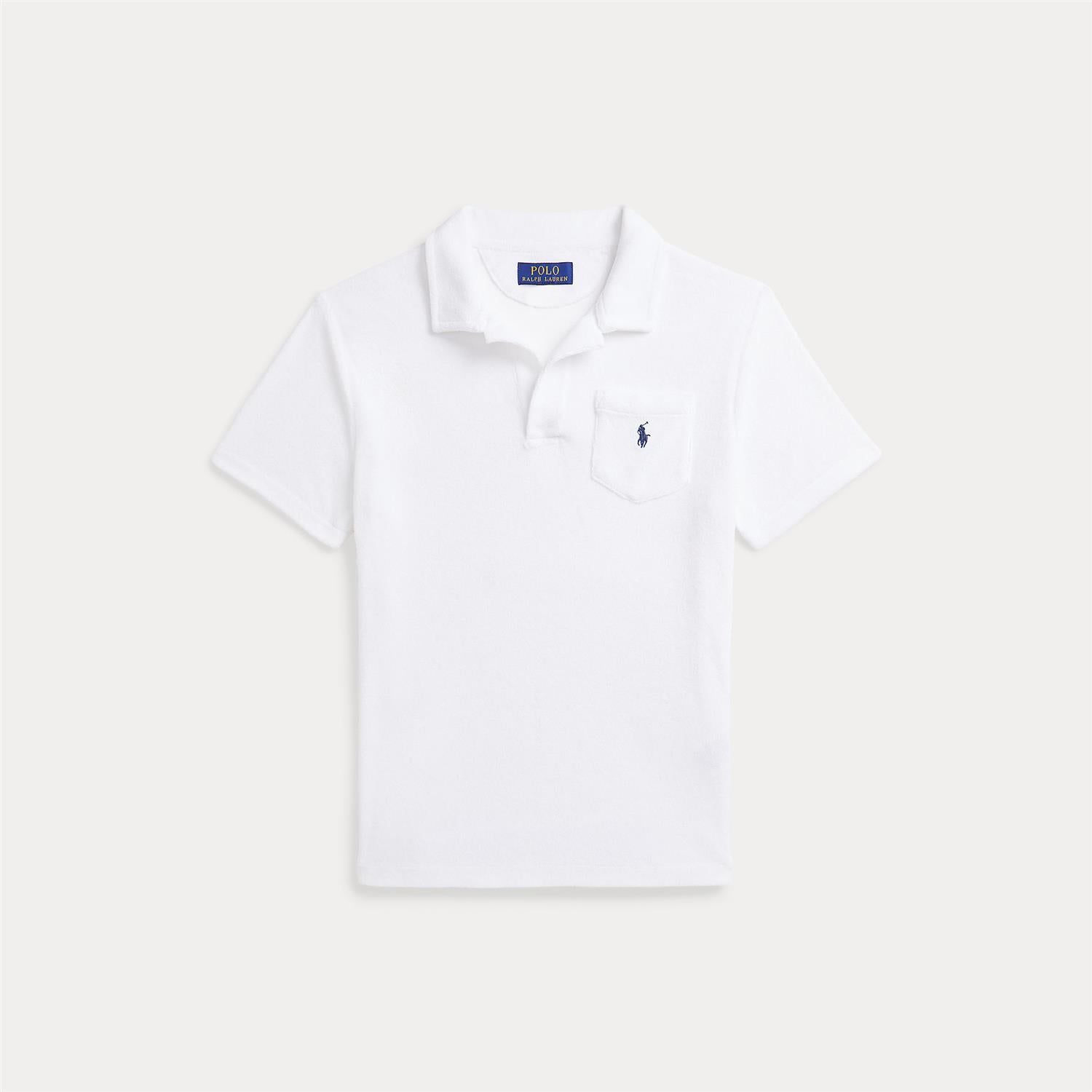 RALPH LAUREN 8-16År Terry Polo T-skjorte Hvit