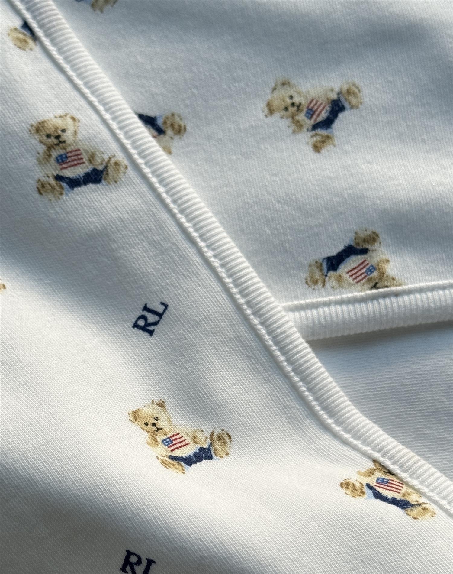 RALPH LAUREN Baby 0-24mnd. Polo Bear Blanket Hvit/Blå