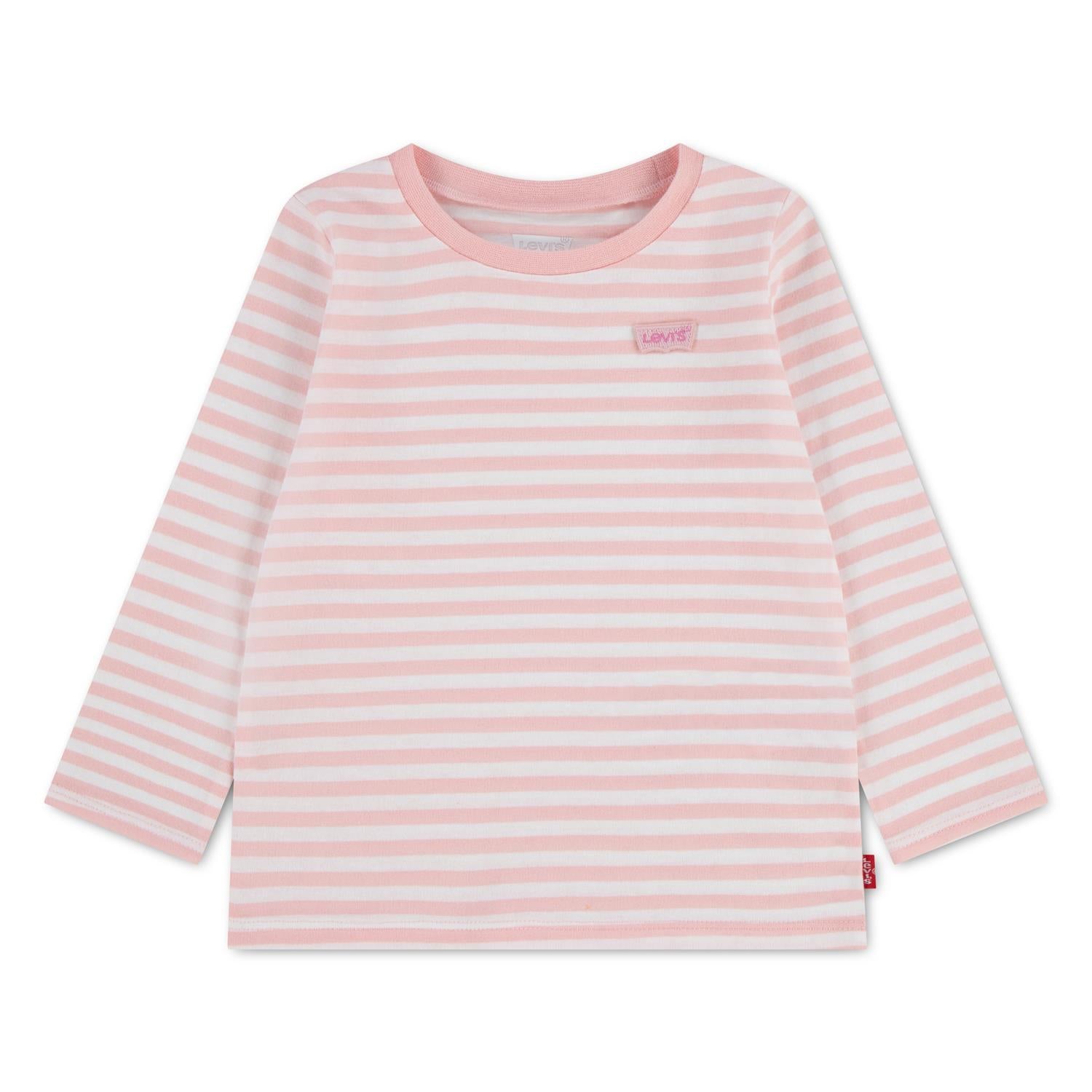 LEVIS 0-3ÅR Stripet Longsleeve Lys Rosa