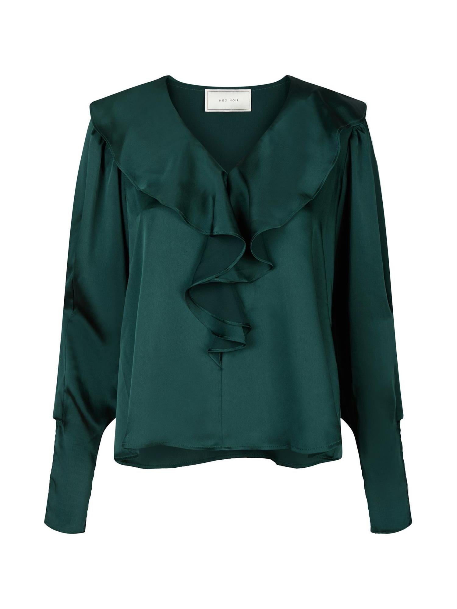 NEO NOIR Sandie Sateen Blouse Grønn