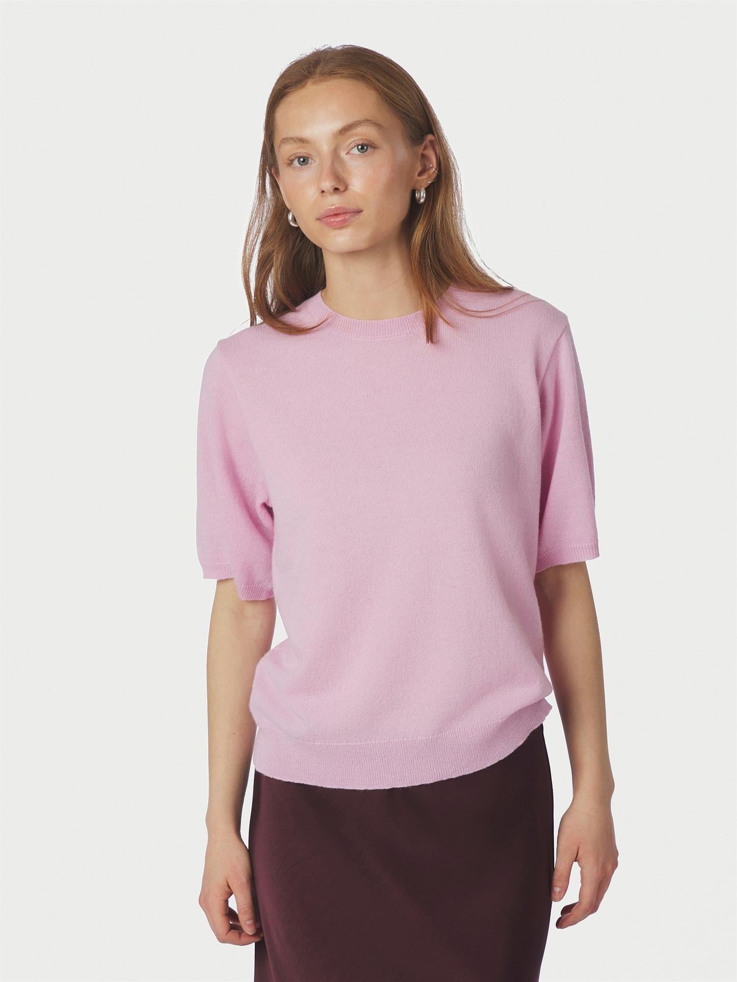 NEO NOIR Missy Knit Tee Light Pink - Farmor Ingvarda