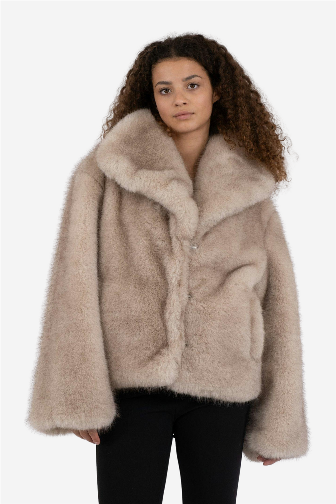 NEO NOIR Stephanie Faux Fur Jacket (PRESALE) Beige