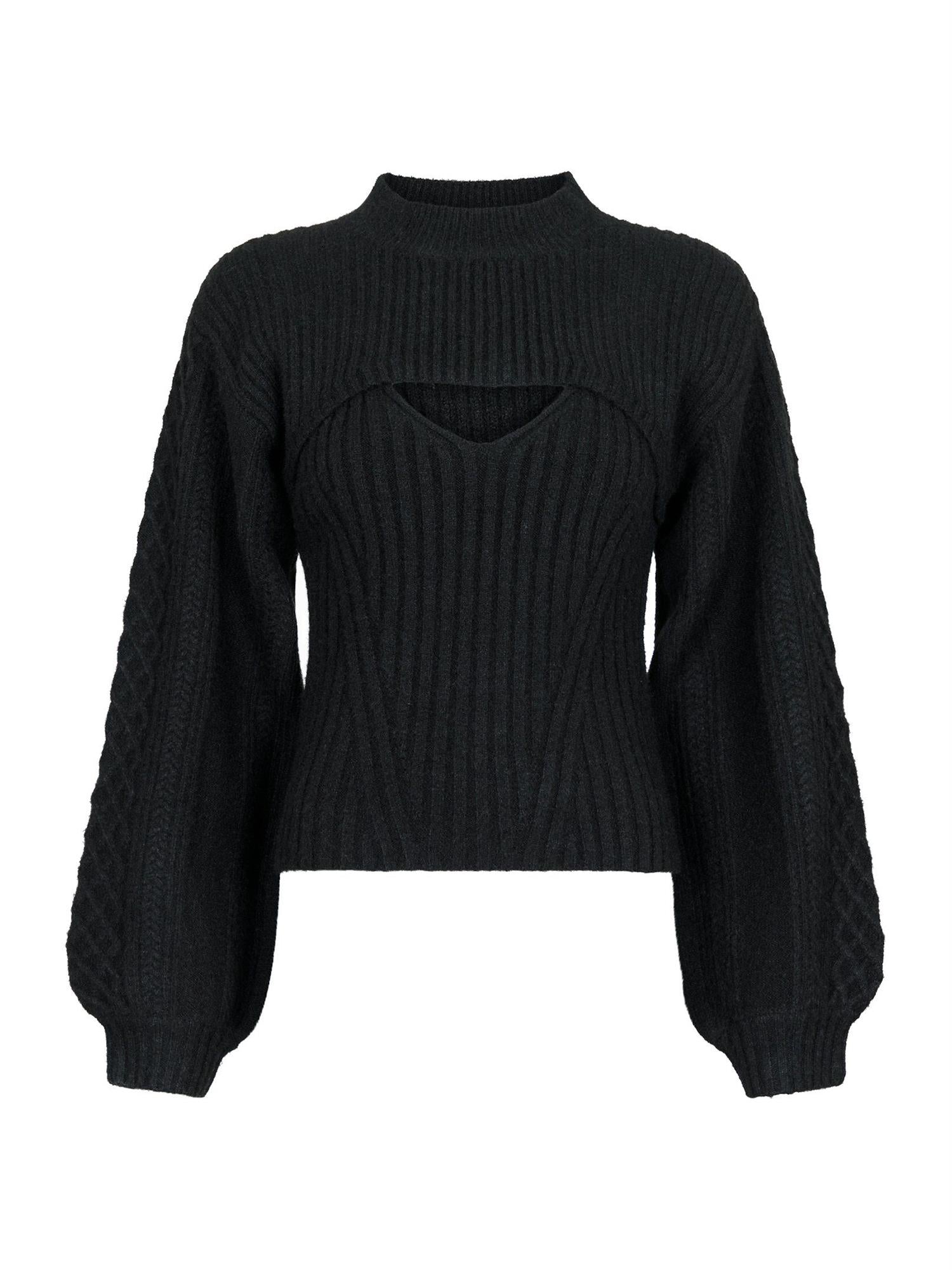 NEO NOIR Bonita Bolero Knit Blouse Sort