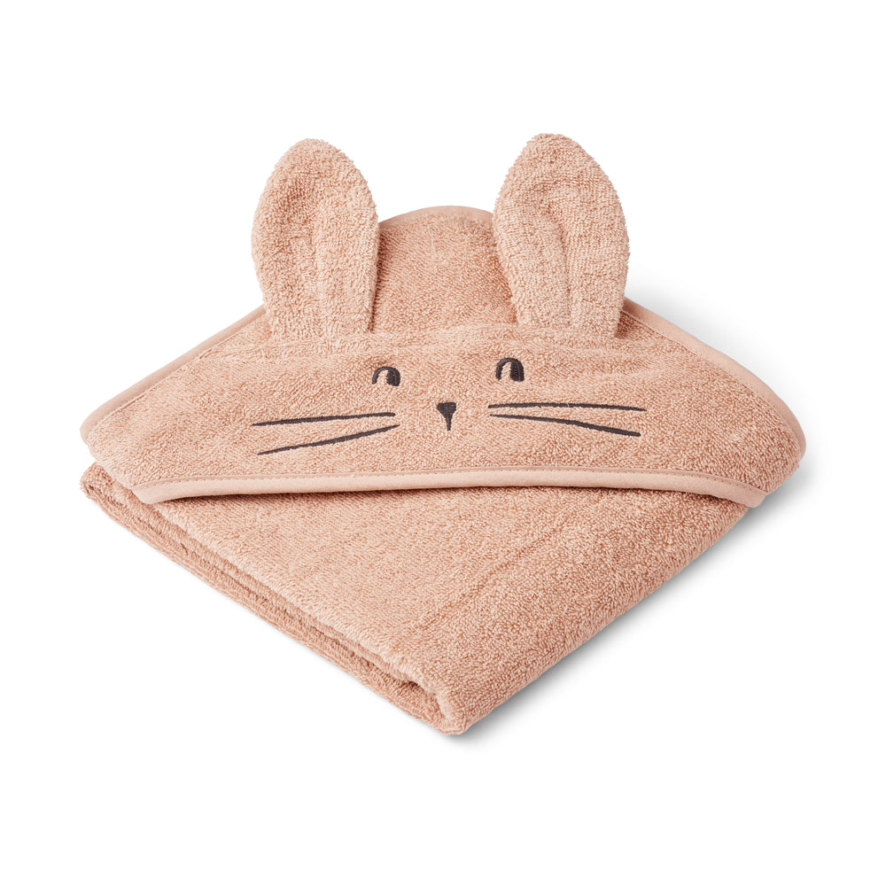 LIEWOOD Albert hooded towel,Rabbit Pudder-Rosa