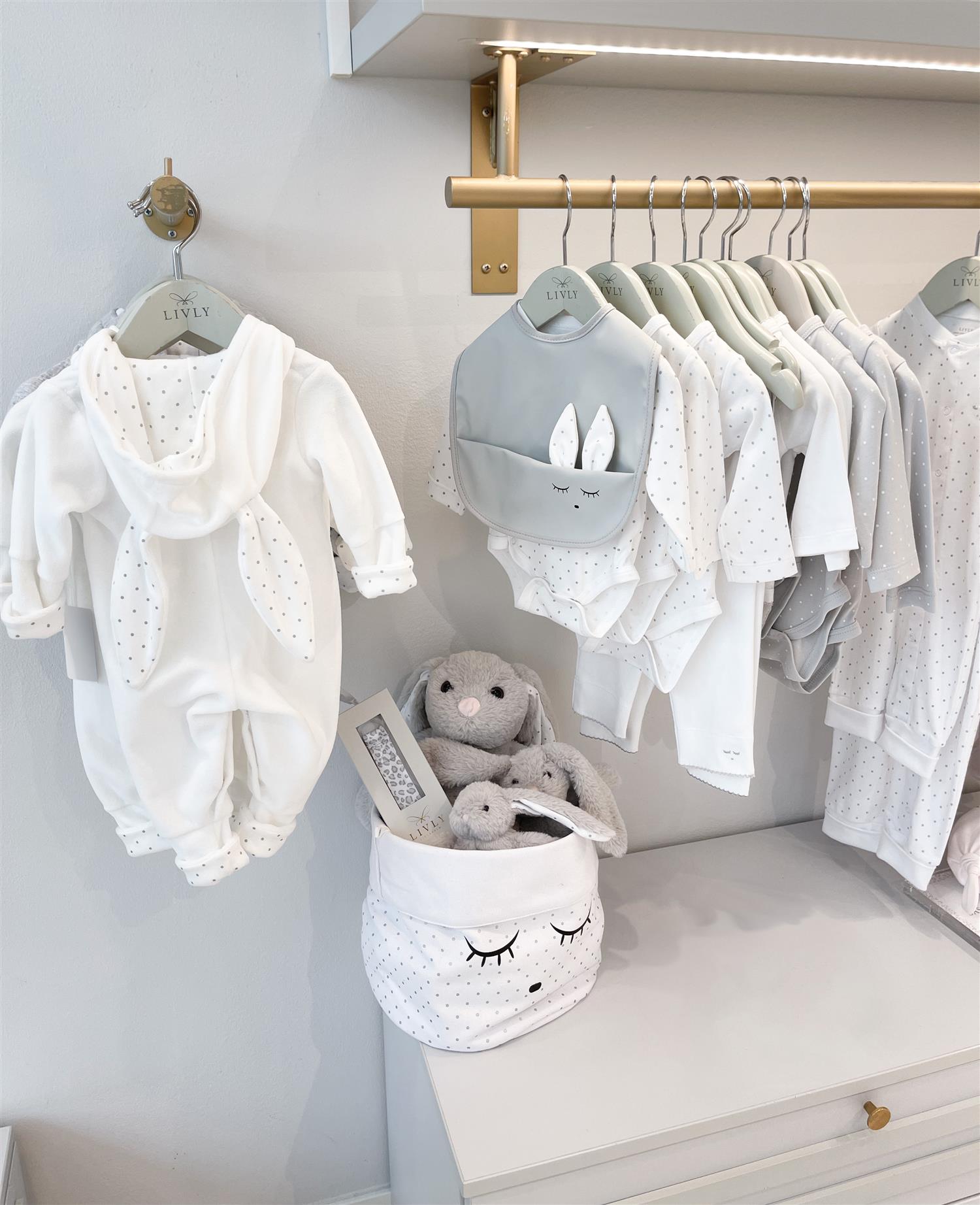 LIVLY Plush Bunny Overall Hvit/Sølv