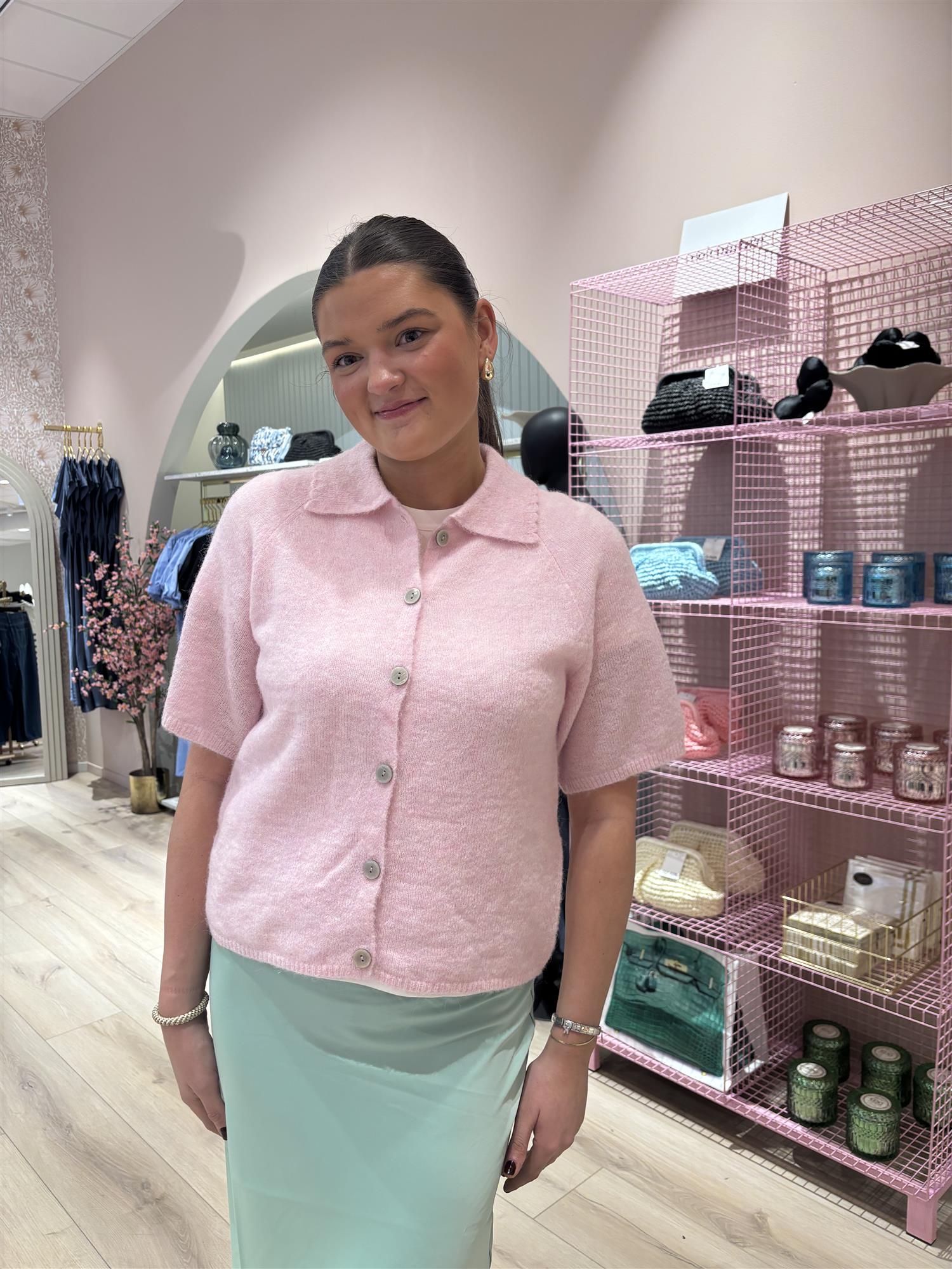 YAS Yasdura Knit Cardigan Light Pink - Farmor Ingvarda