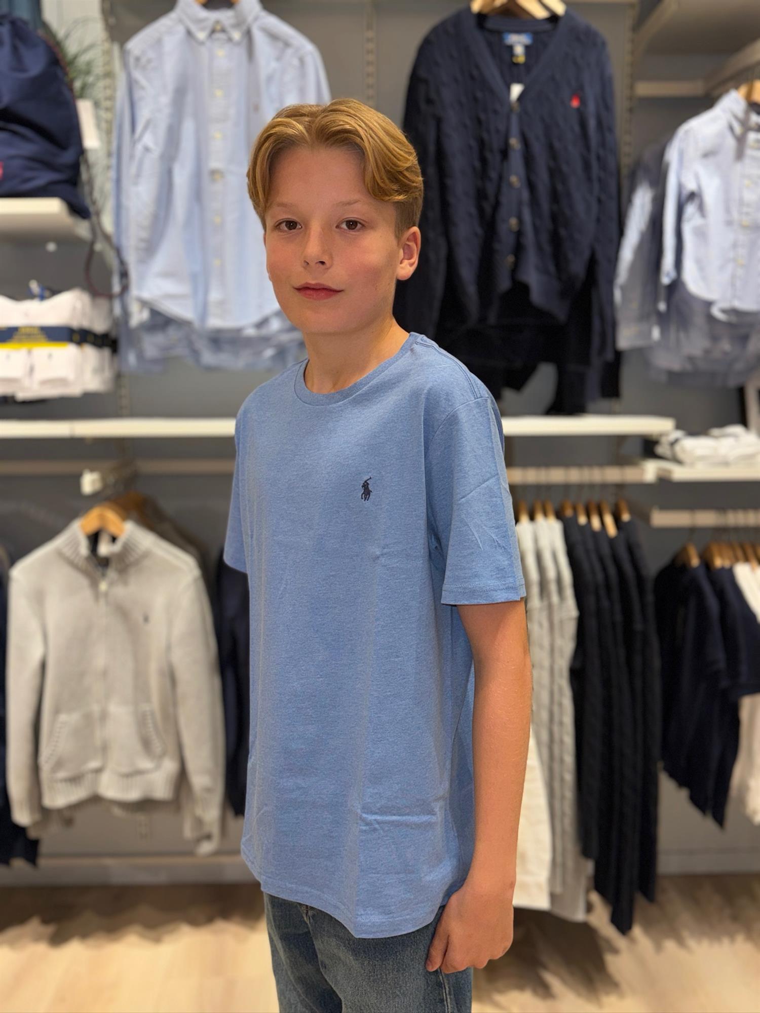 RALPH LAUREN 8-16År T-skjorte liten logo Mellomblå