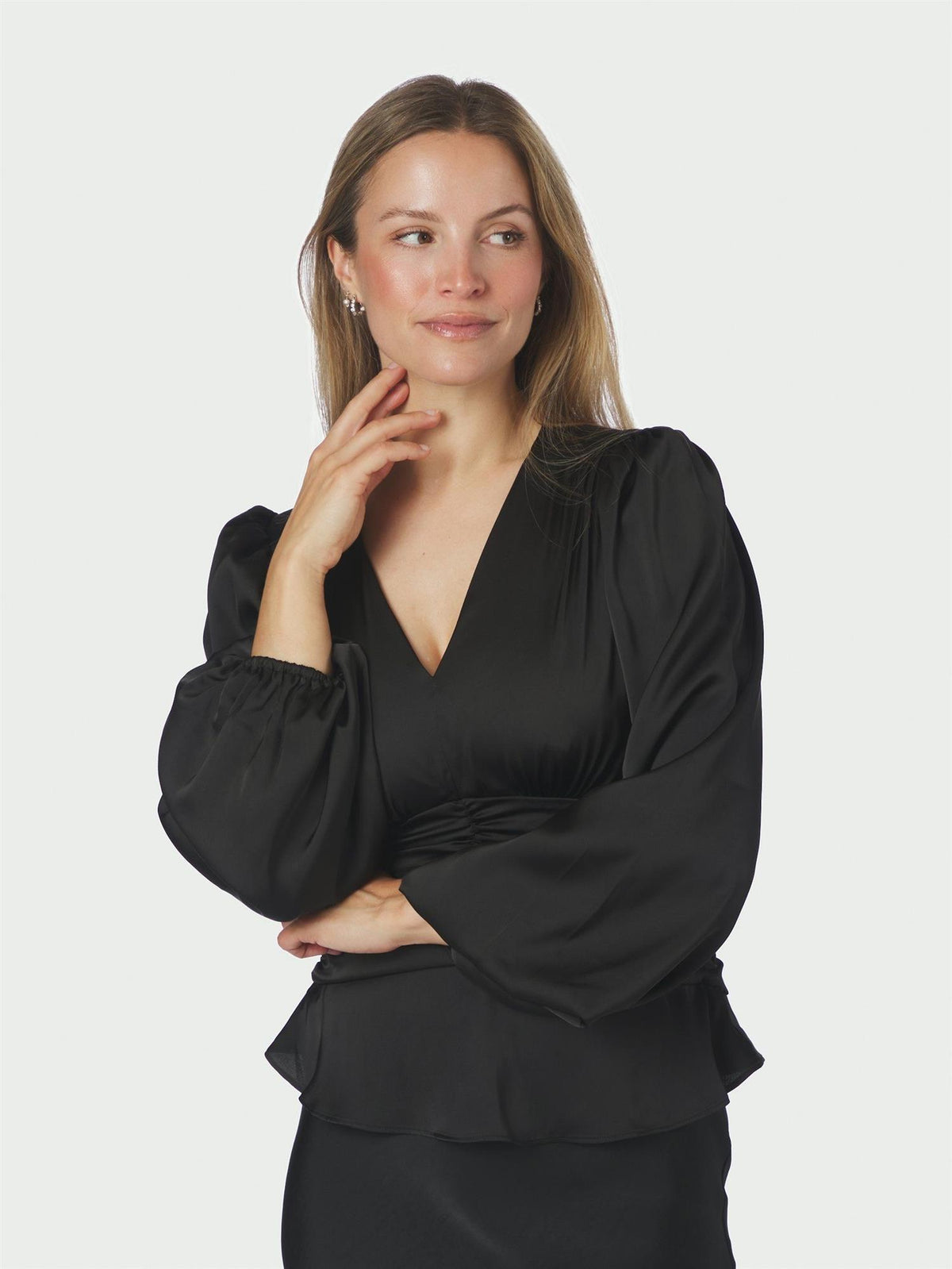 NEO NOIR Pascal Drapy Satin Blouse