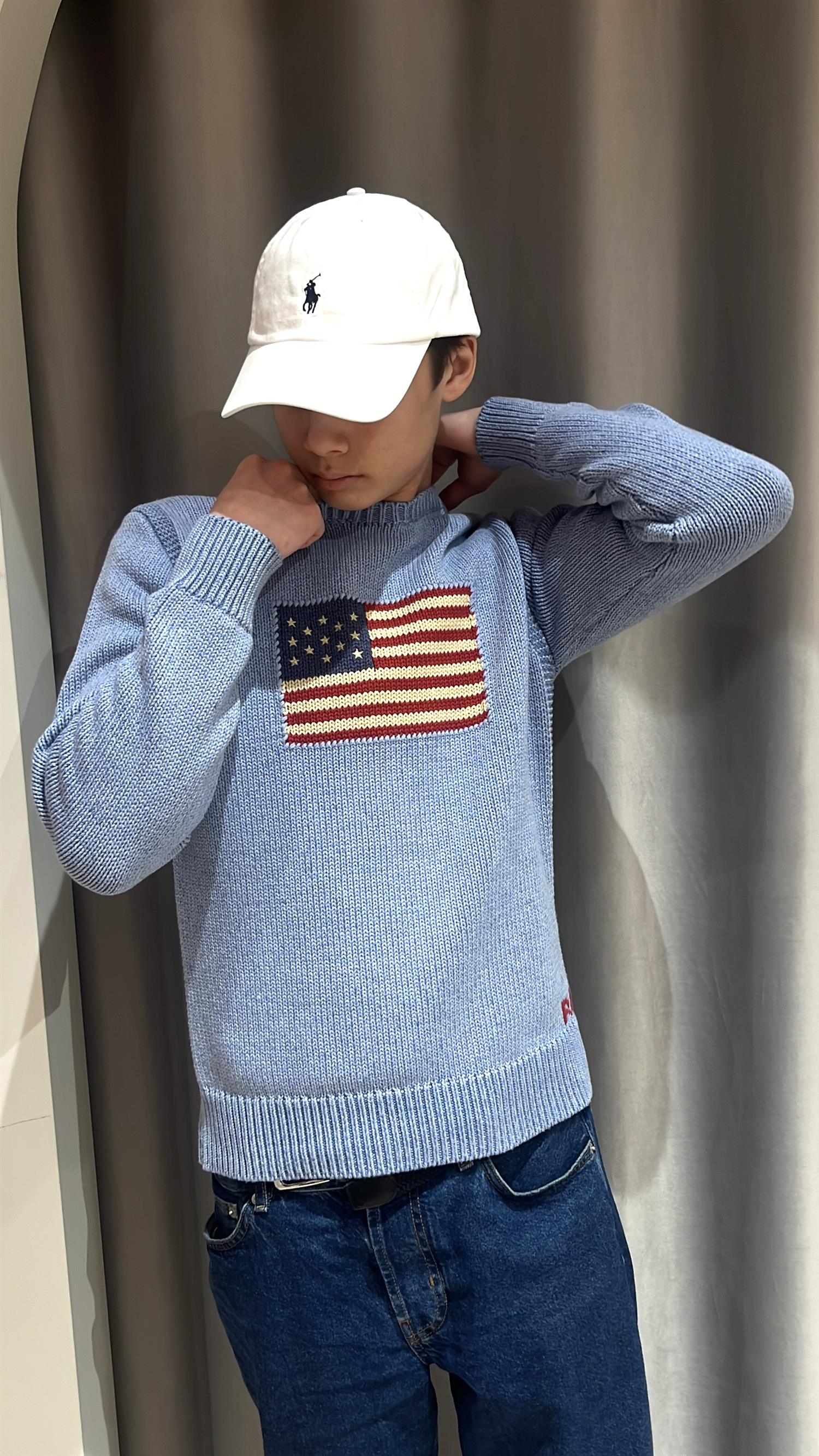 RALPH LAUREN 8-16År Flag CN Sweater