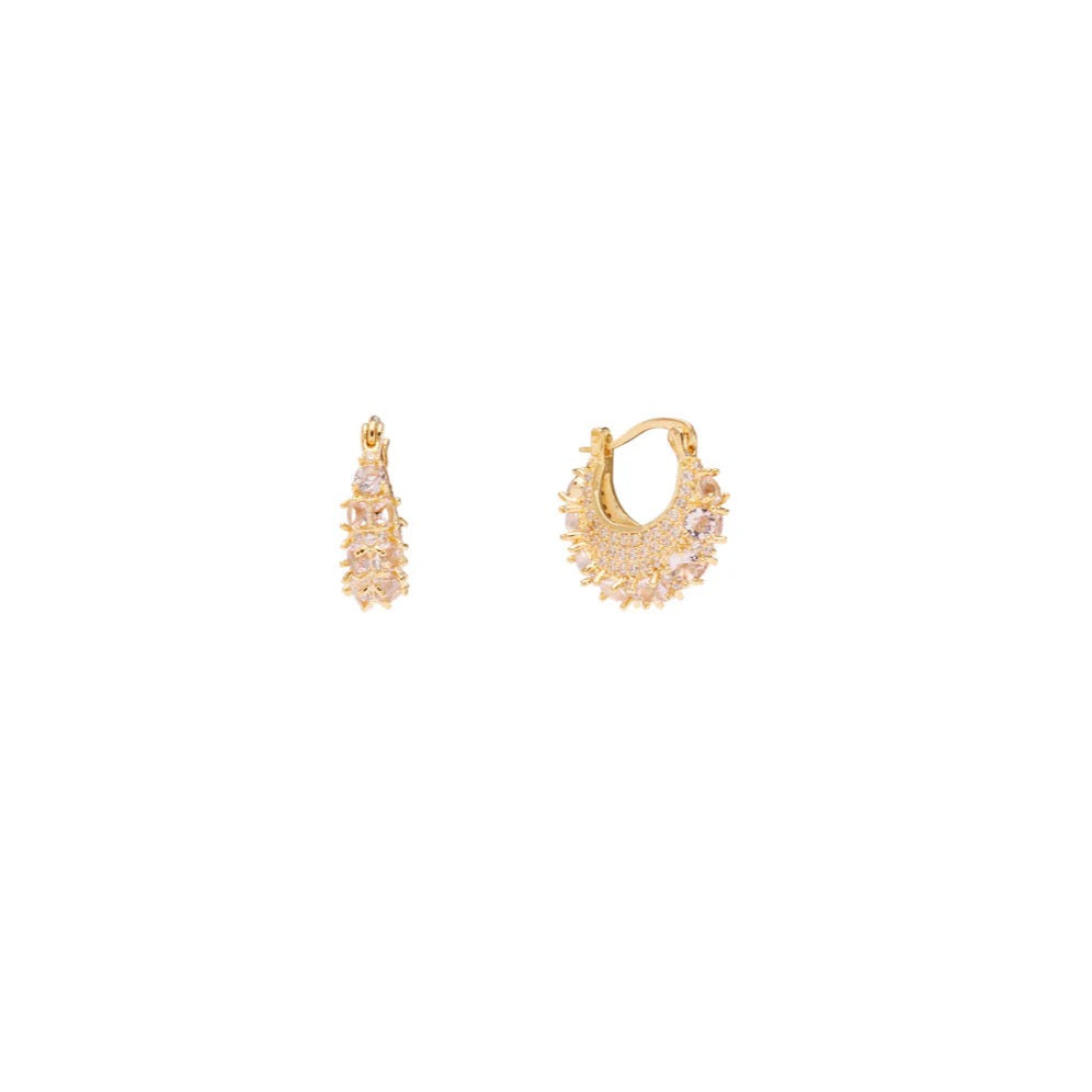 PICO Zahara Crystal Hoops Champagne