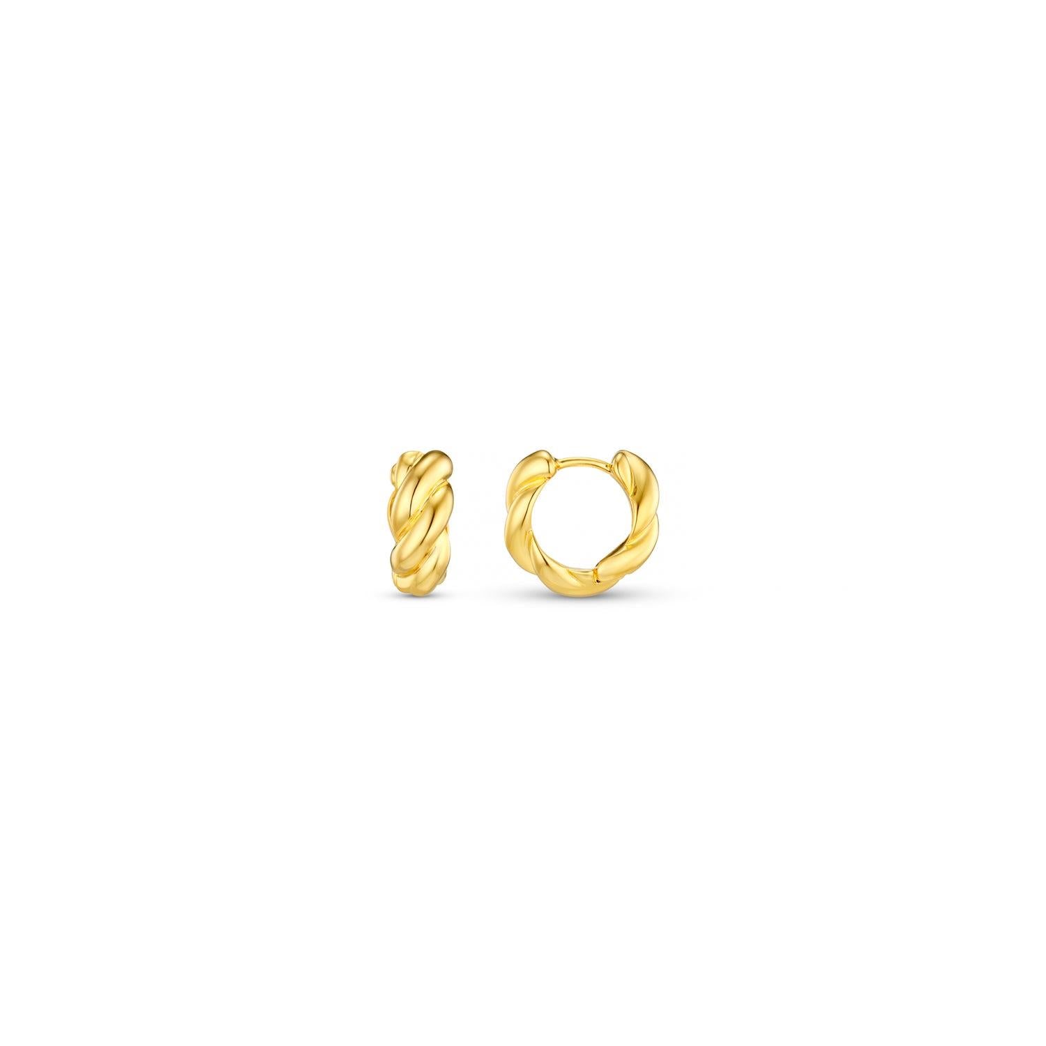 ORELIA Polished Twist Huggie Hoops