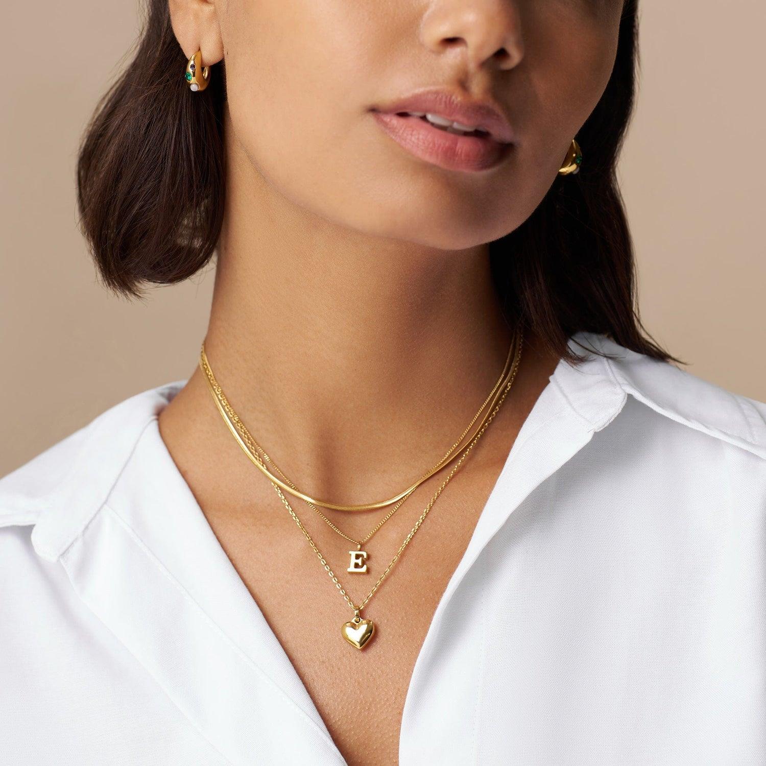 ORELIA Luxe Flat Snake Chain Necklace